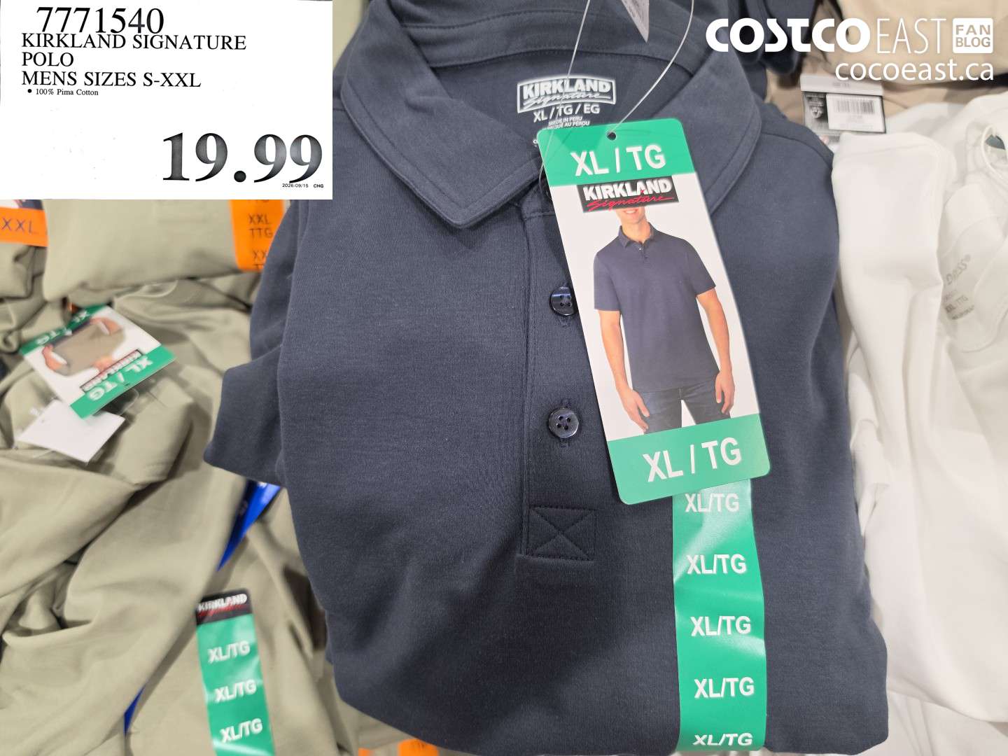 7771540 KIRKLAND SIGNATURE POLO MENS SIZES S-XXL $19.99