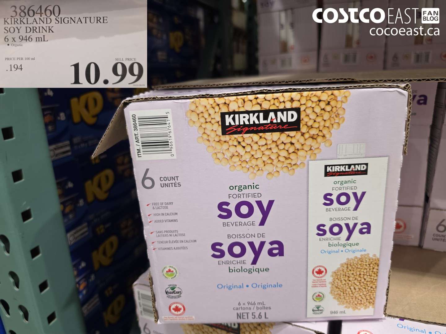 386460 KIRKLAND SIGNATURE SOY DRINK 6 X 946 ML $10.99