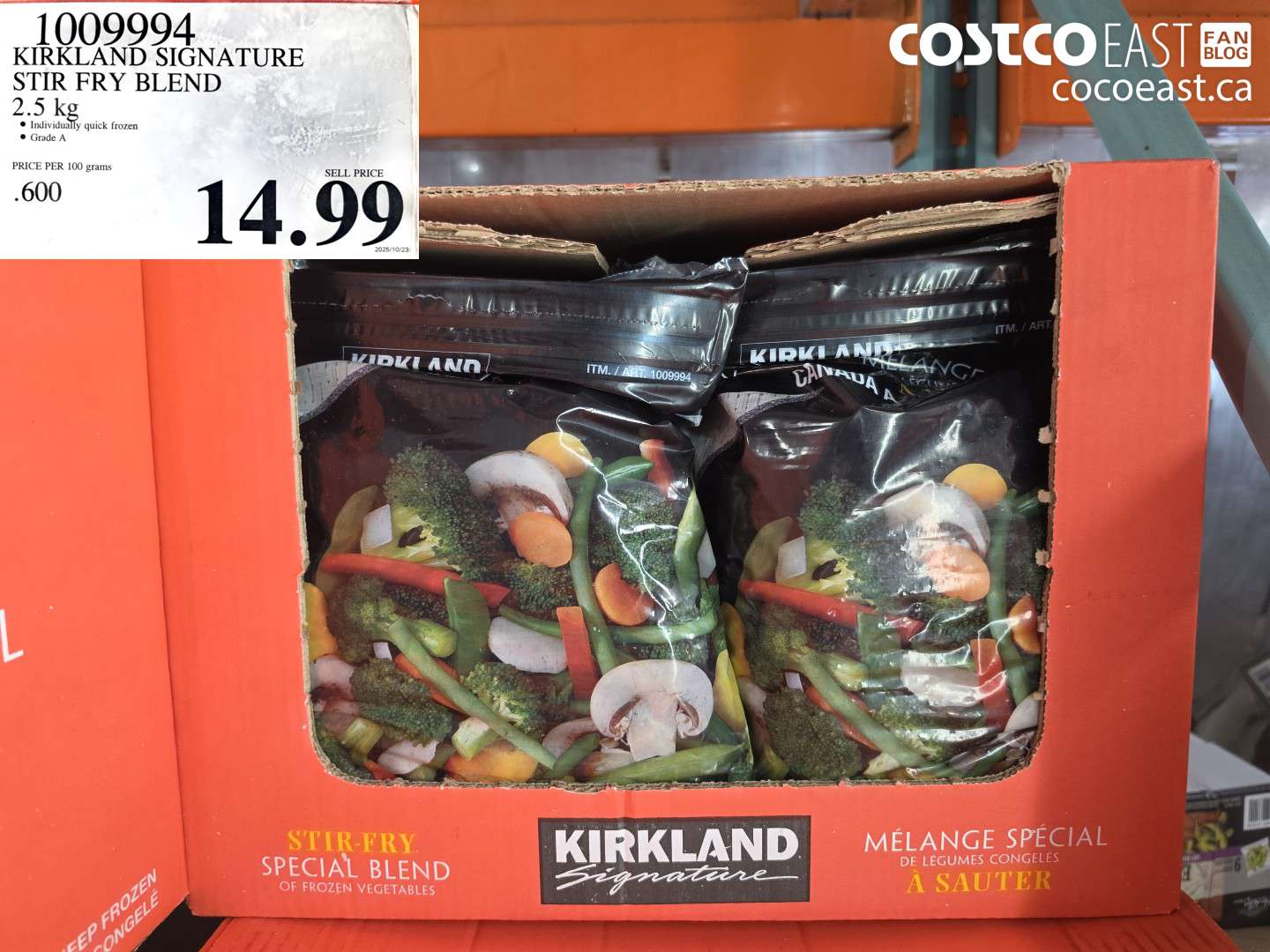 1009994 KIRKLAND SIGNATURE STIR FRY BLEND 2.5 KG $14.99