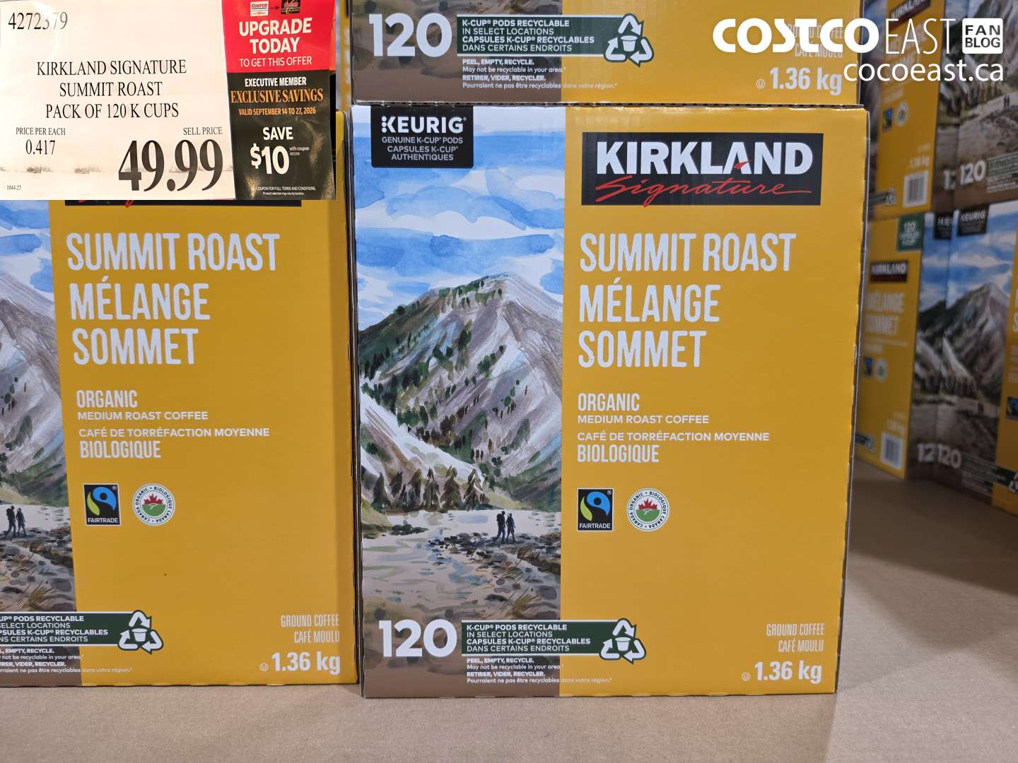 4272379 KIRKLAND SIGNATURE SUMMIT ROAST PACK OF 120 K CUPS ($10.00 INSTANT SAVINGS EXPIRES ON 2026-09-27) $39.99