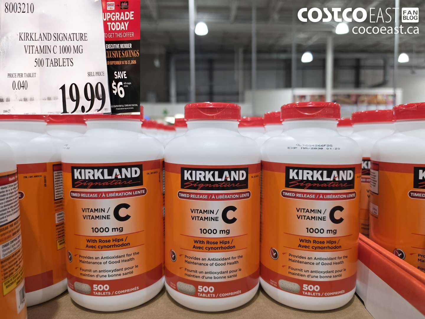 8003210 KIRKLAND SIGNATURE VITAMIN C 1000 MG 500 TABLETS ($6.00 INSTANT SAVINGS EXPIRES ON 2026-09-21) $13.99