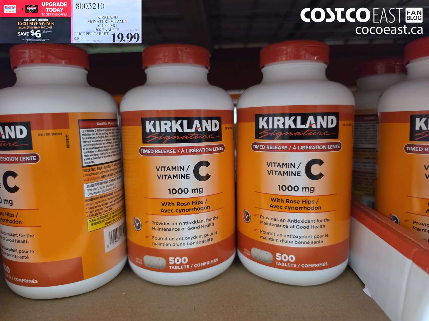 8003210 KIRKLAND SIGNATURE VITAMIN C 1000 MG 500 TABLETS ($6.00 INSTANT SAVINGS EXPIRES ON 2026-09-27) $13.99