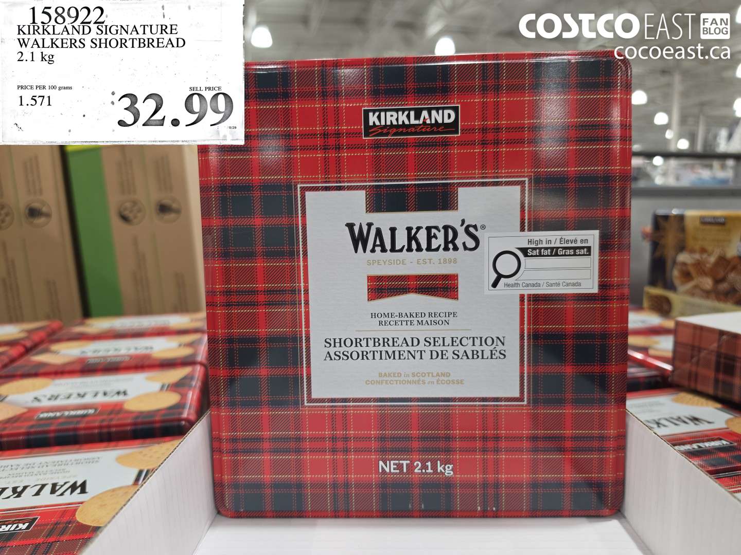 158922 KIRKLAND SIGNATURE WALKERS SHORTBREAD 2.1 KG $32.99