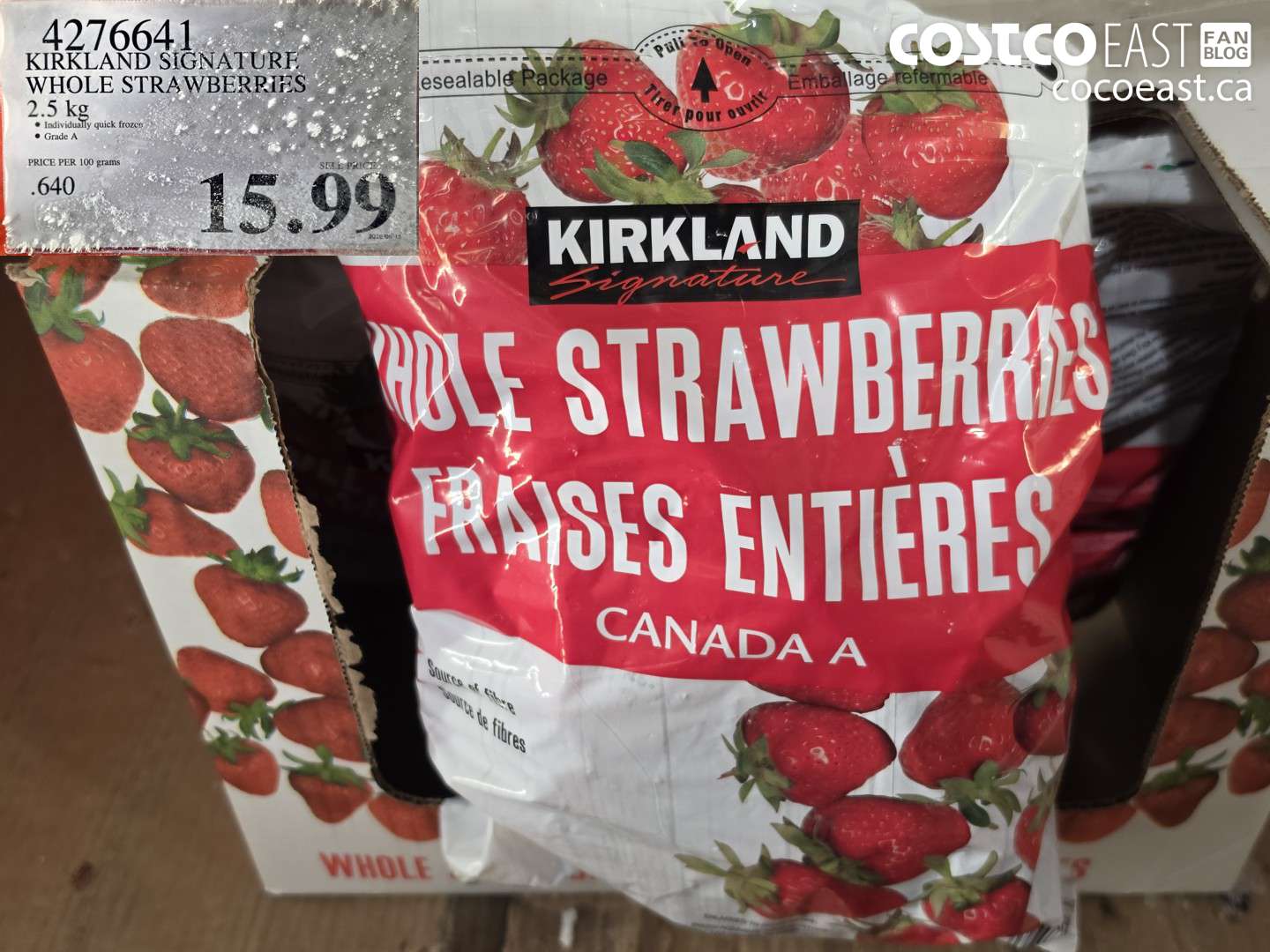 4276641 KIRKLAND SIGNATURE WHOLE STRAWBERRIES 2.5 KG $15.99