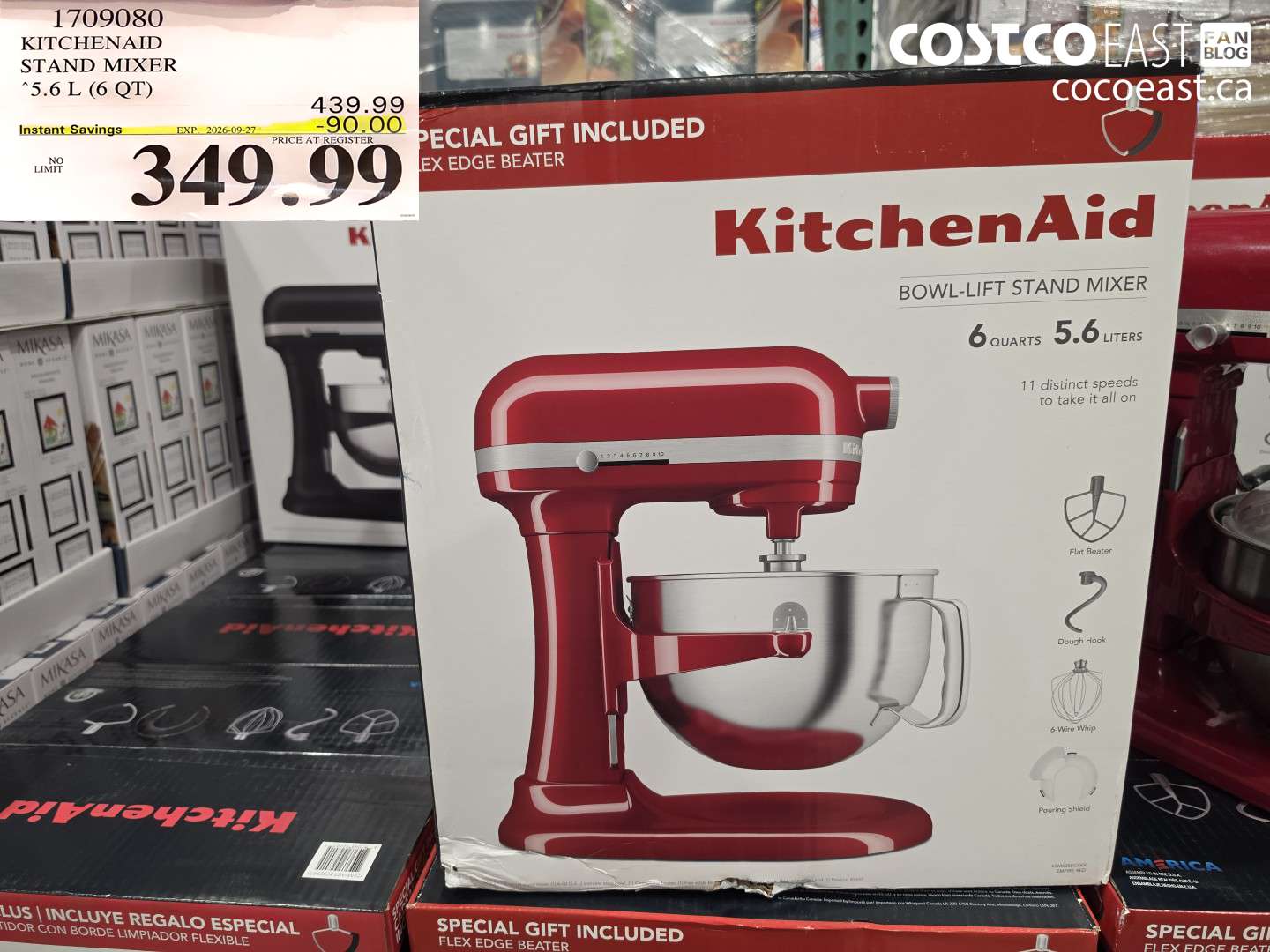 1709080 KITCHENAID STAND MIXER 5.6 L (6 QT) ($90.00 INSTANT SAVINGS EXPIRES ON 2026-09-27) $349.99