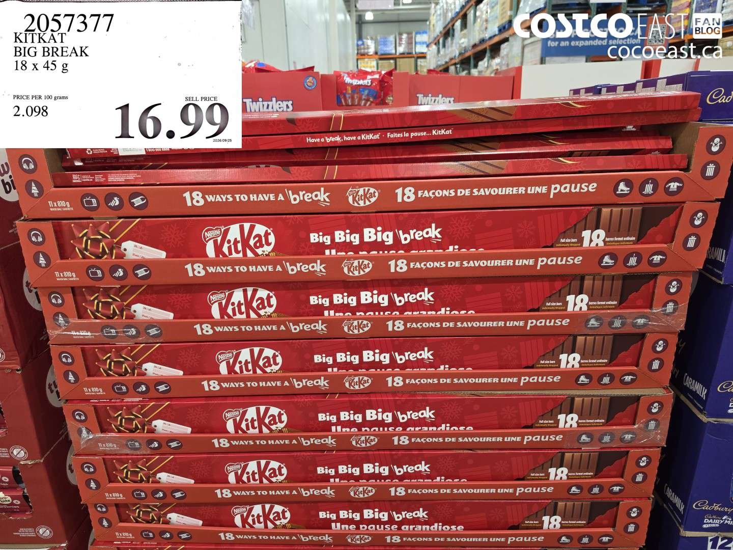2057377 KITKAT BIG BREAK 18 X 45 G $16.99