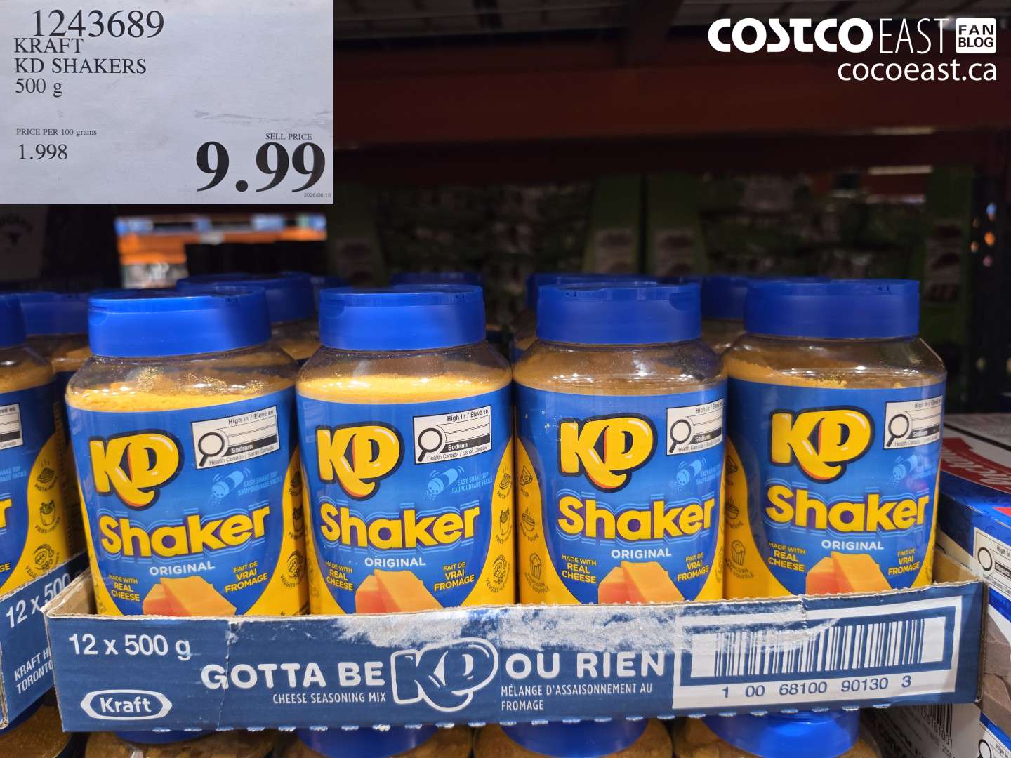 1243689 KRAFT KD SHAKERS 500 G $9.99
