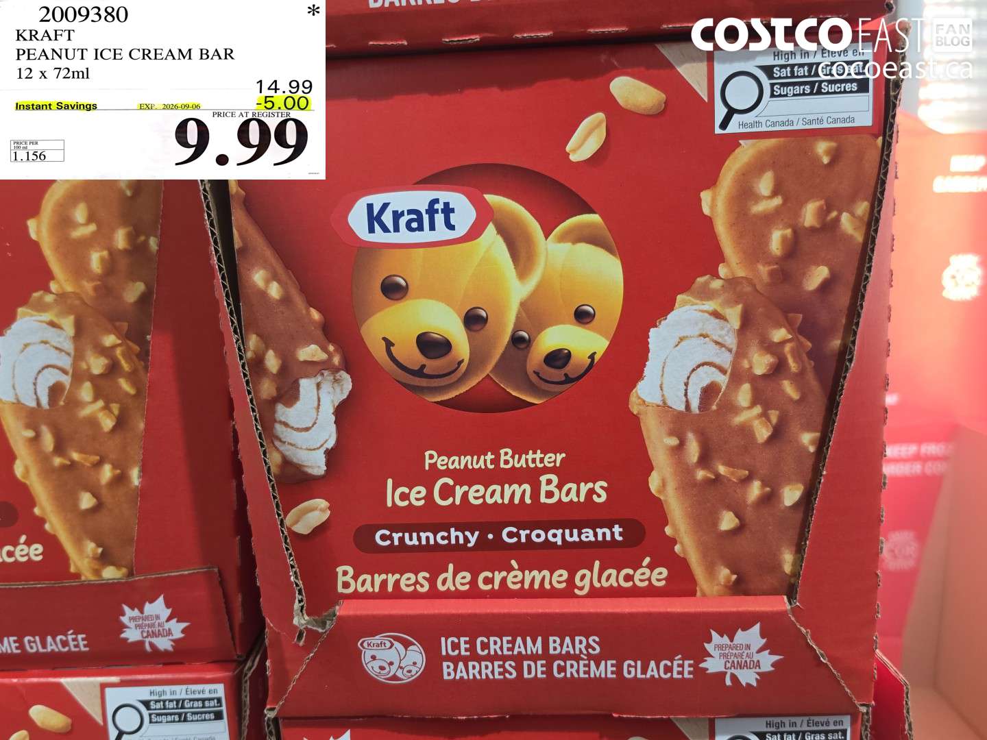 2009380 KRAFT PEANUT ICE CREAM BAR 12 X 72ML ($5.00 INSTANT SAVINGS EXPIRES ON 2026-09-06) $9.99
