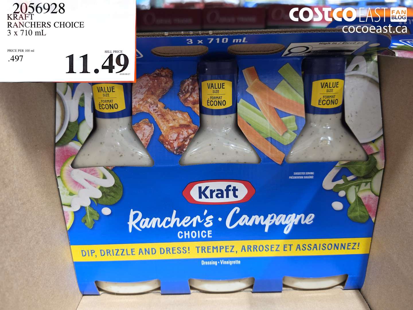 2056928 KRAFT RANCHERS CHOICE 3 X 710 ML $11.49