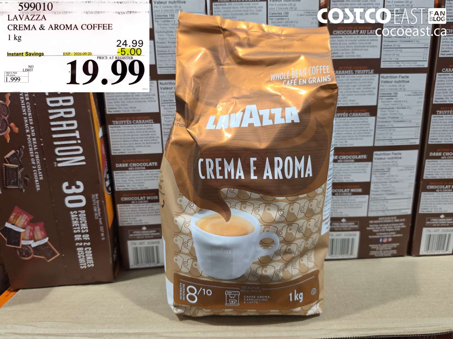 599010 LAVAZZA CREMA & AROMA COFFEE 1 KG ($5.00 INSTANT SAVINGS EXPIRES ON 2026-09-20) $19.99