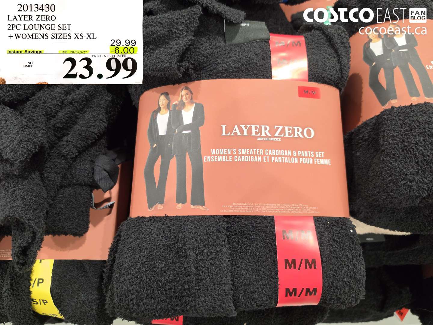 2013430 LAYER ZERO 2PC LOUNGE SET WOMENS SIZES XS-XL ($6.00 INSTANT SAVINGS EXPIRES ON 2026-09-27) $23.99