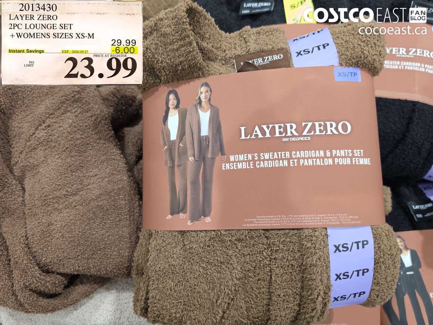 2013430 LAYER ZERO 2PC LOUNGE SET + WOMENS SIZES XS-M ($6.00 INSTANT SAVINGS EXPIRES ON 2026-09-27) $23.99