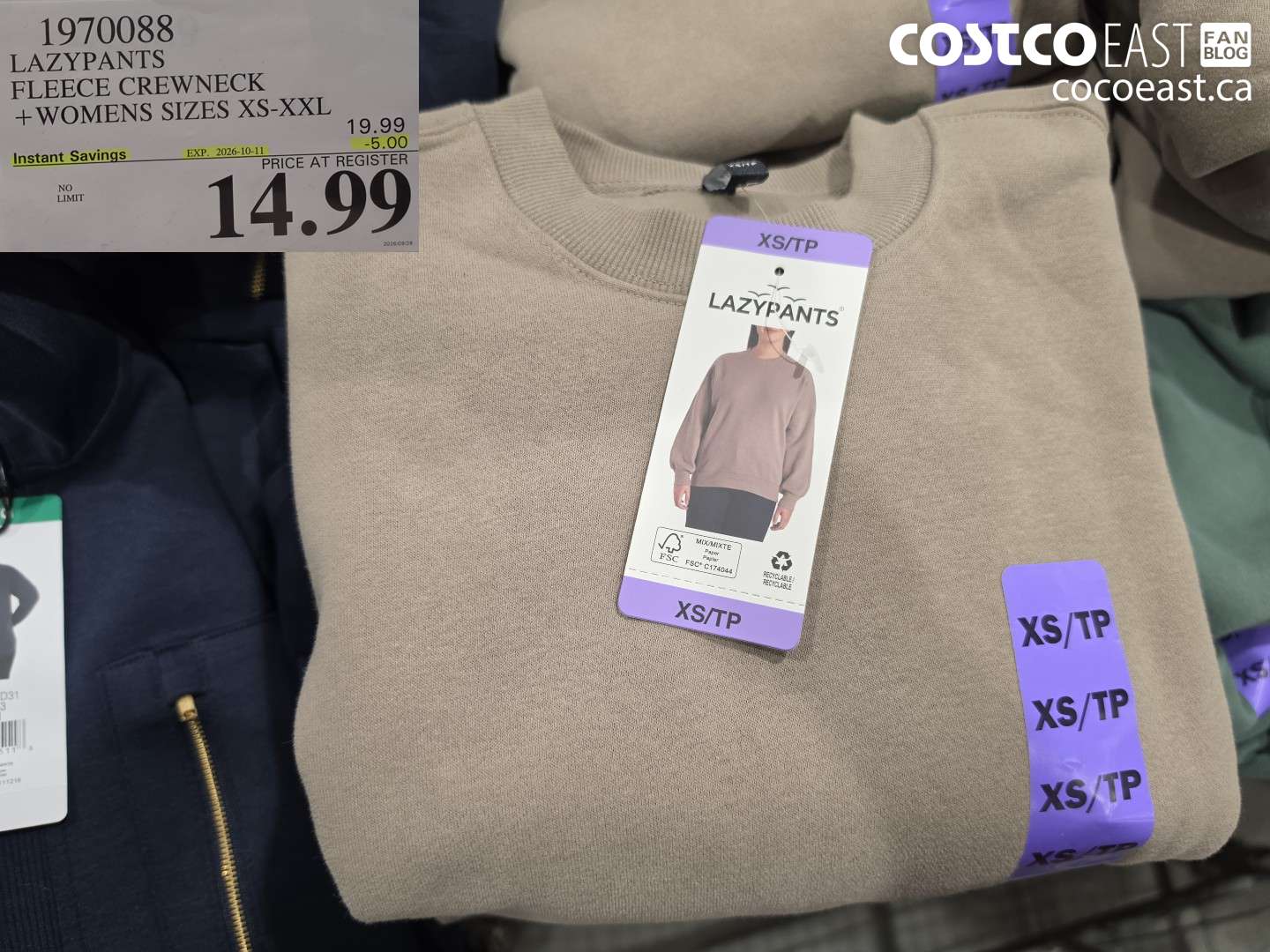 1970088 LAZYPANTS FLEECE CREWNECK WOMENS SIZES XS-XXL ($5.00 INSTANT SAVINGS EXPIRES ON 2026-10-11) $14.99