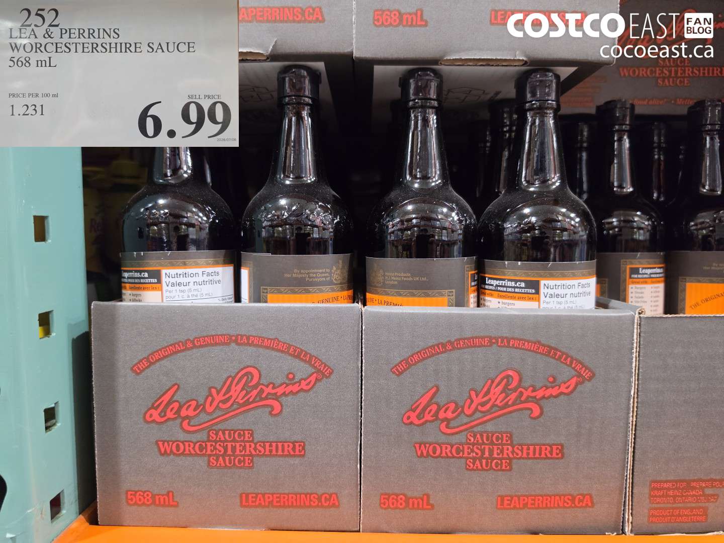 252 LEA & PERRINS WORCESTERSHIRE SAUCE 568 ML $6.99