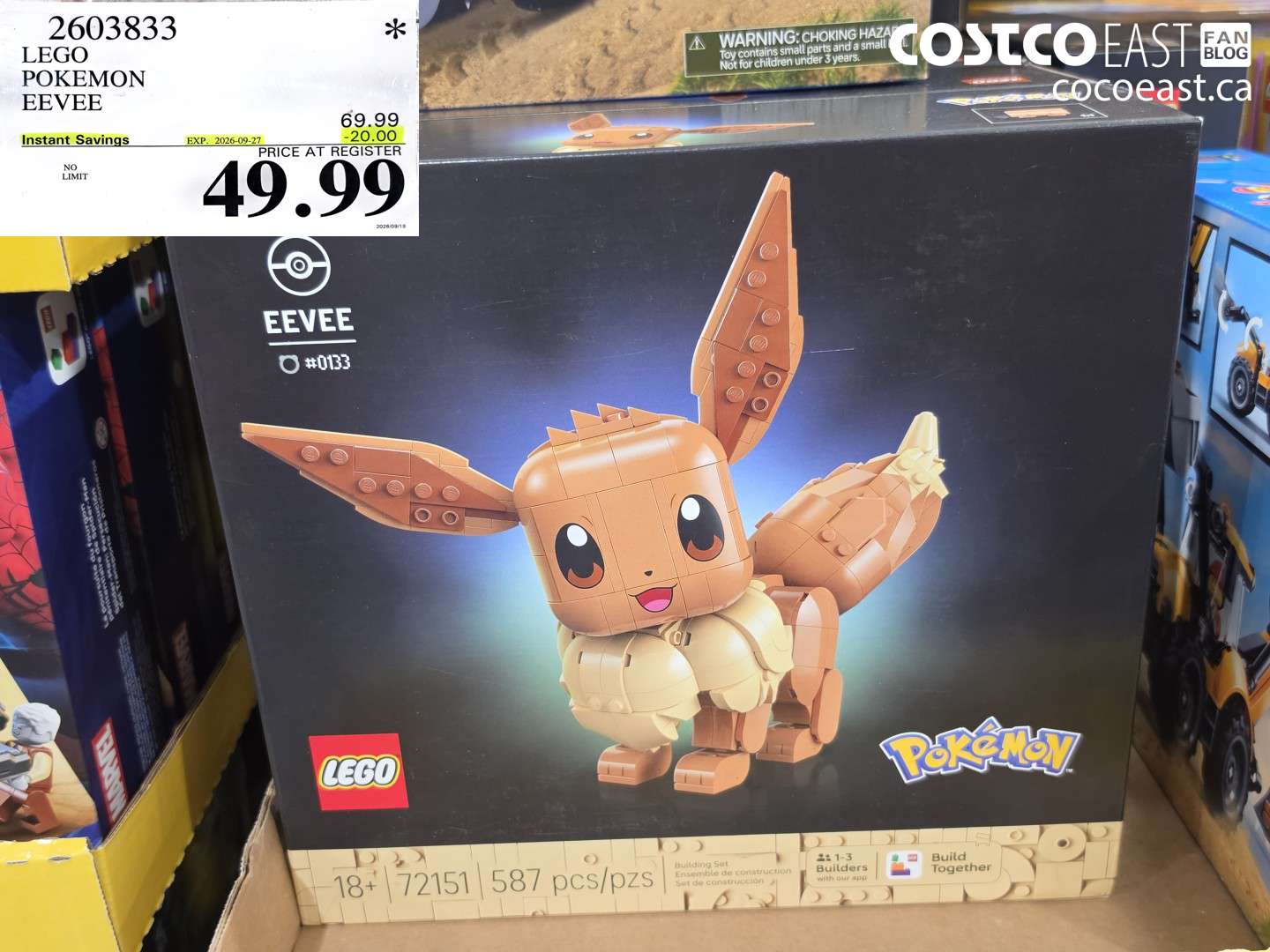 2603833 LEGO POKEMON EEVEE ($20.00 INSTANT SAVINGS EXPIRES ON 2026-09-27) $49.99