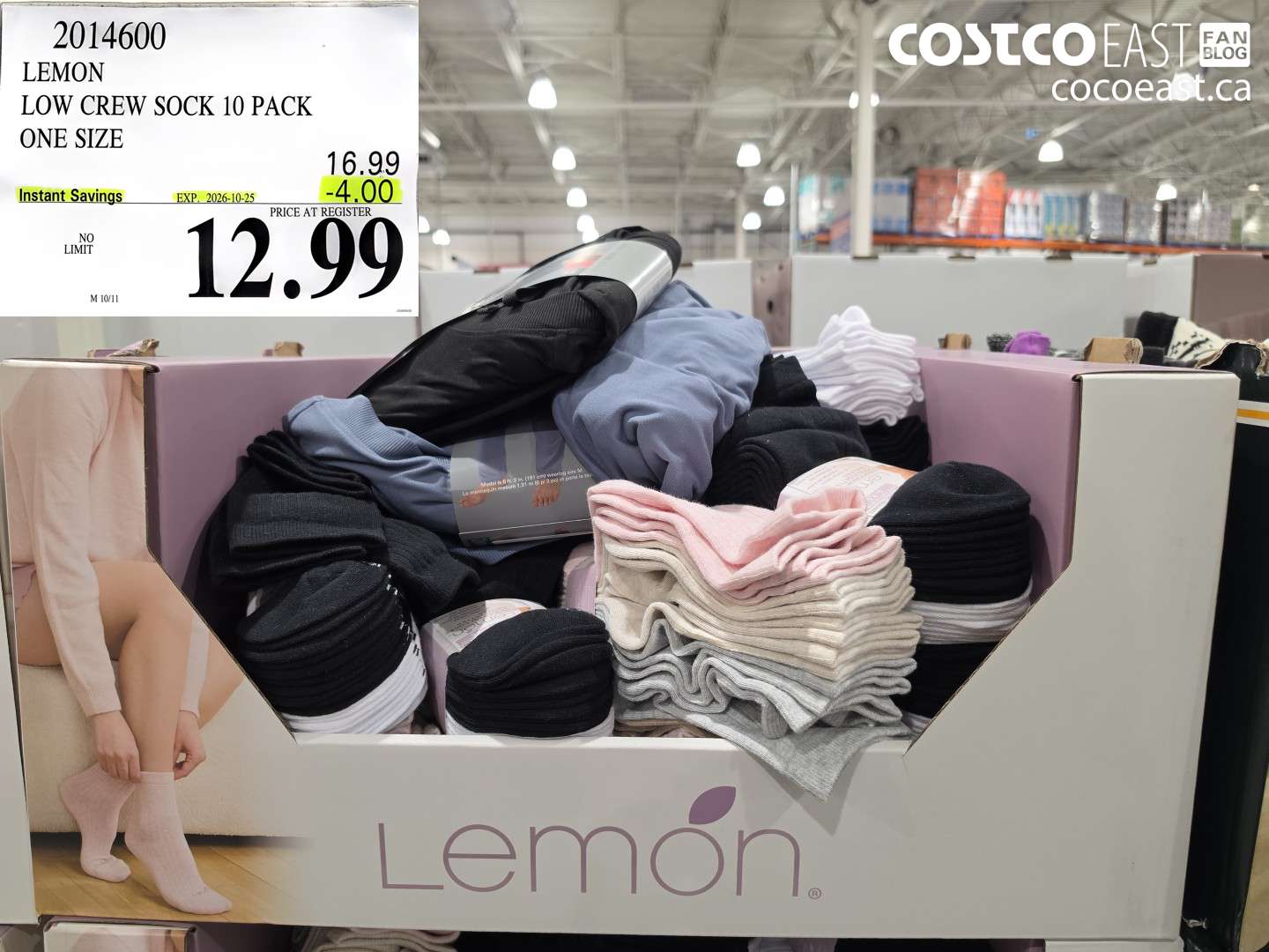 2014600 LEMON LOW CREW SOCK 10 PACK ONE SIZE ($4.00 INSTANT SAVINGS EXPIRES ON 2026-10-25) $12.99