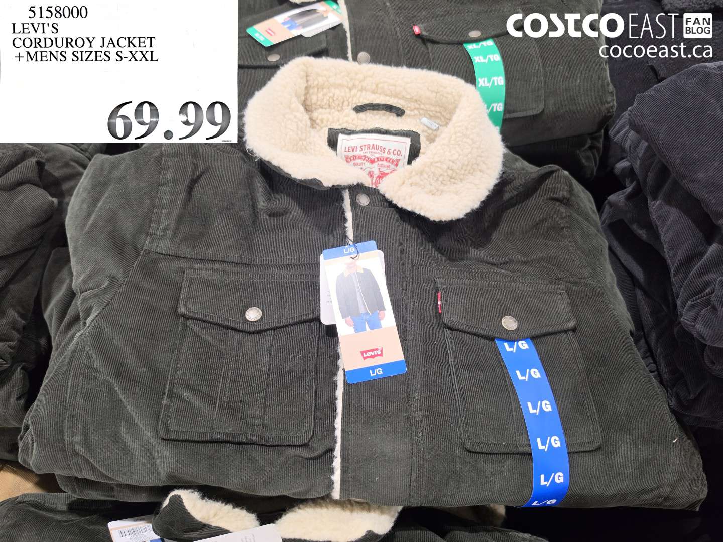 5158000 LEVI'S CORDUROY JACKET MENS SIZES S-XXL $69.99