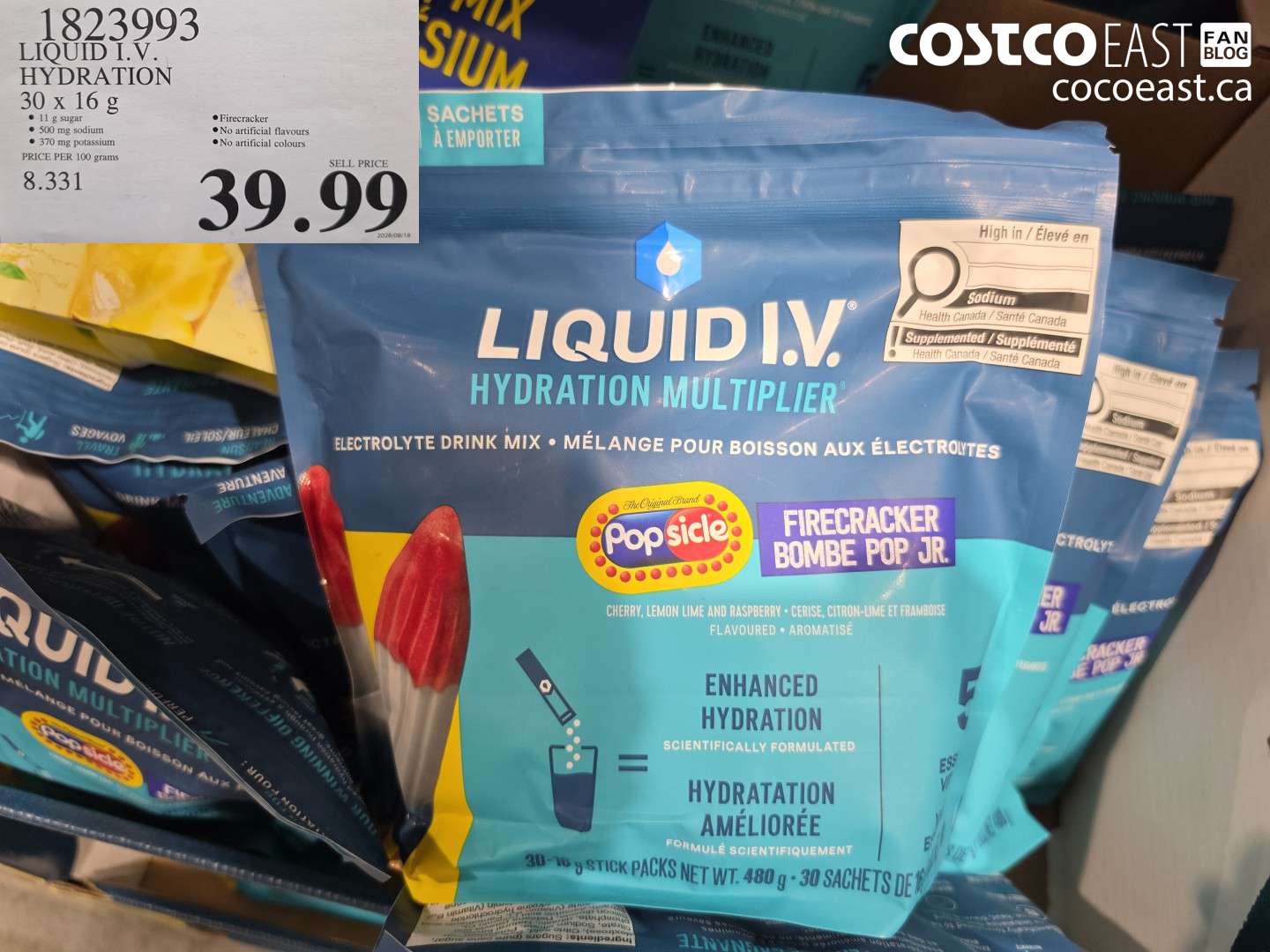 1823993 LIQUID I.V. HYDRATION 30 X 16 G $39.99