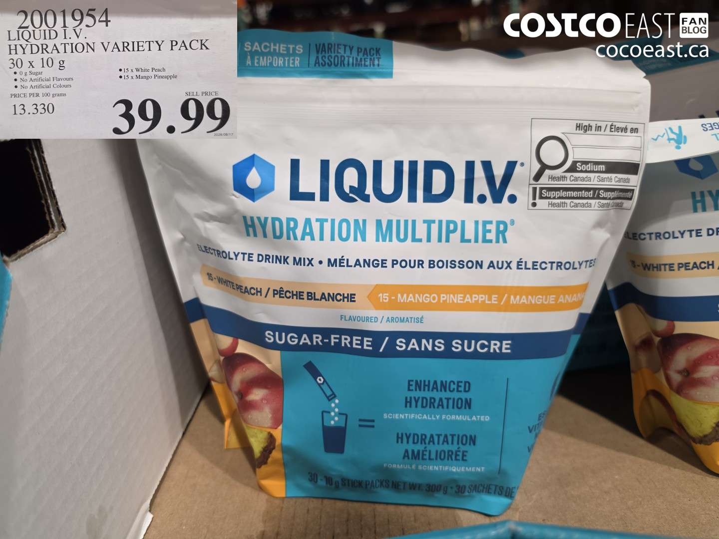 2001954 LIQUID I.V. HYDRATION VARIETY PACK 30 X 10 G $39.99
