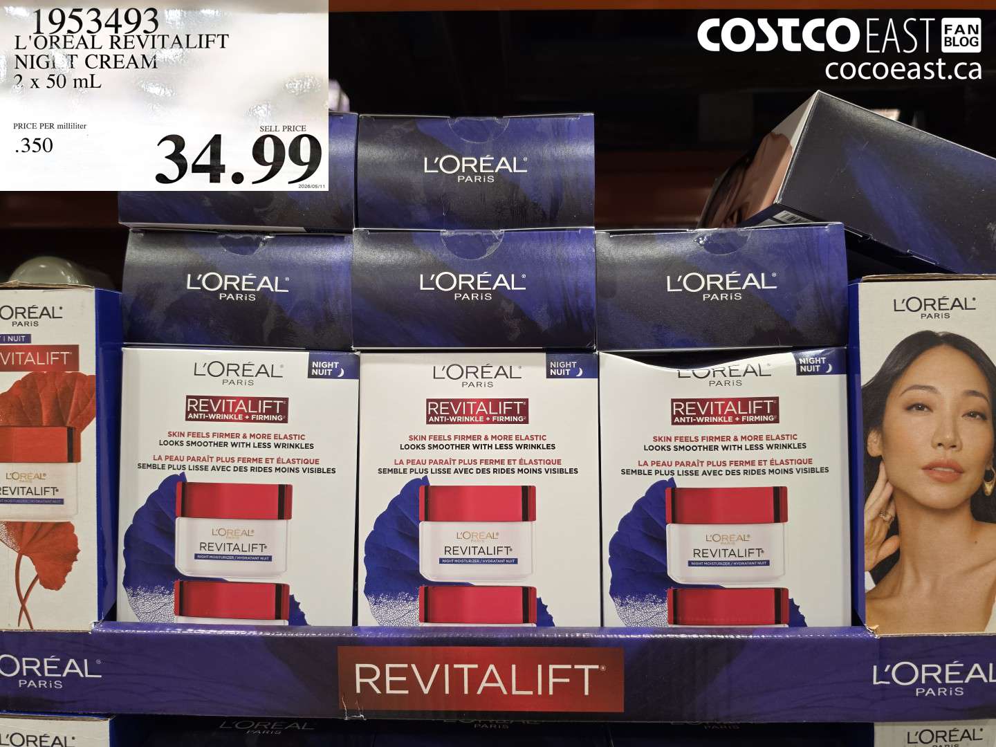 1953493 L'OREAL REVITALIFT NIGHT CREAM 2 X 50 ML $34.99