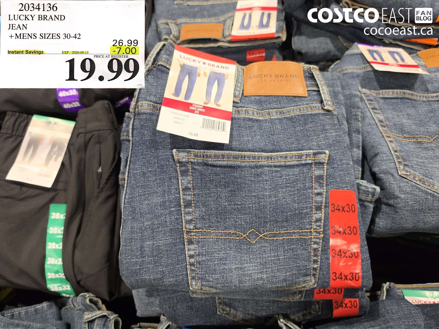 2034136 LUCKY BRAND JEAN MENS SIZES 30-42 ($7.00 INSTANT SAVINGS EXPIRES ON 2026-09-13) $19.99