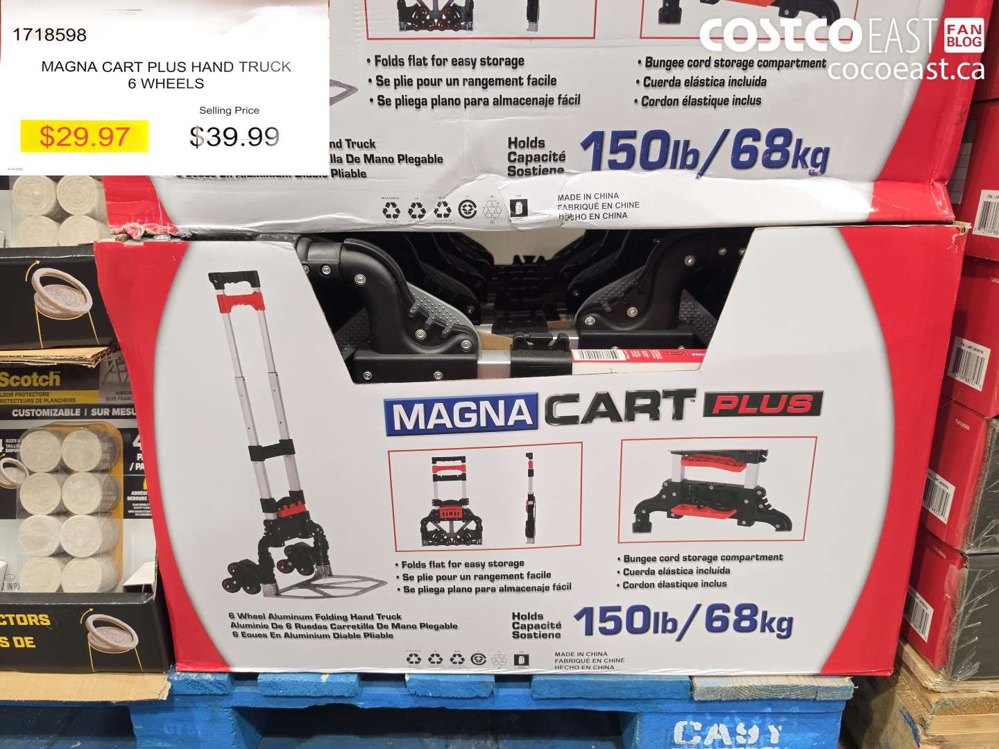 1718598 MAGNA CART PLUS HAND TRUCK 6 WHEELS $29.97
