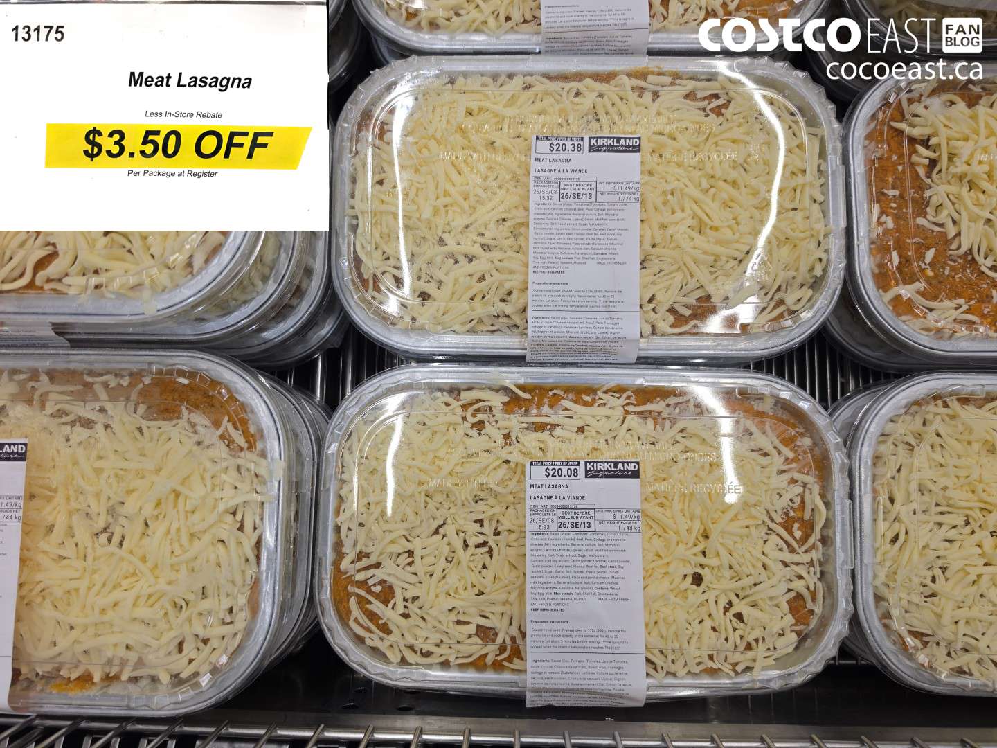 13175 MEAT LASAGNA ($3.50 INSTANT SAVINGS)
