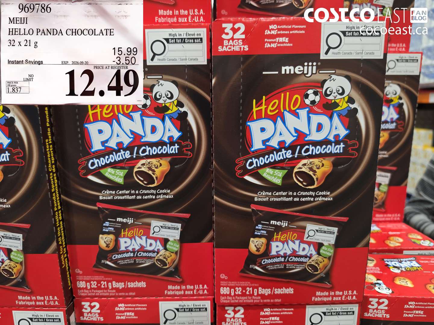 969786 MEIJI HELLO PANDA CHOCOLATE 32 X 21 G ($3.50 INSTANT SAVINGS EXPIRES ON 2026-09-20) $12.49