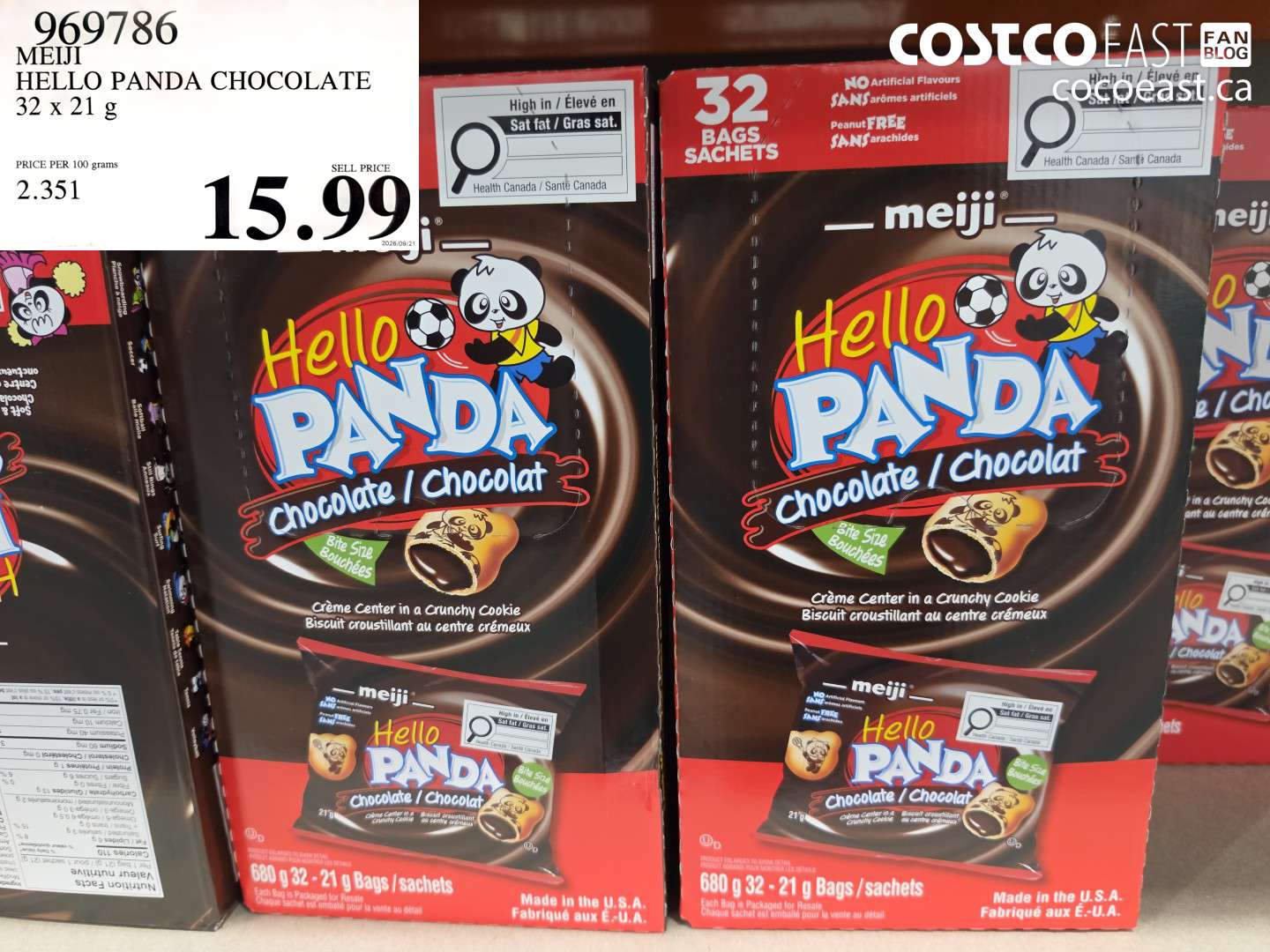 969786 MEIJI HELLO PANDA CHOCOLATE 32 X 21 G $15.99