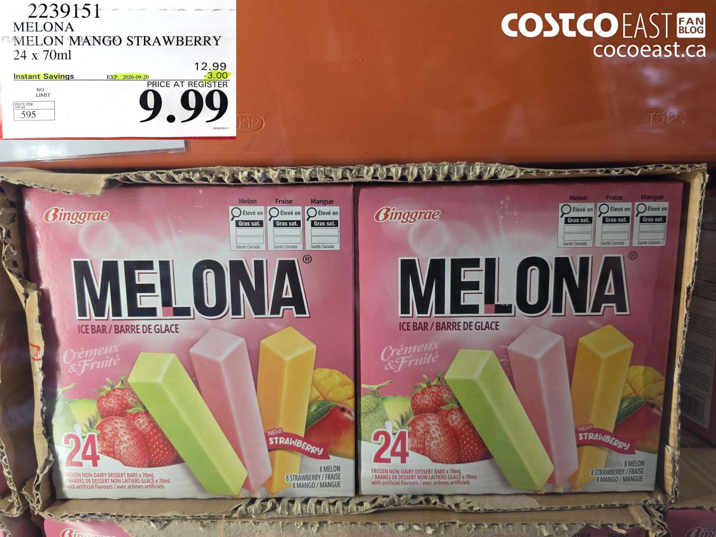 2239151 MELONA MELON MANGO STRAWBERRY 24 X 70ML ($3.00 INSTANT SAVINGS EXPIRES ON 2026-09-20) $9.99