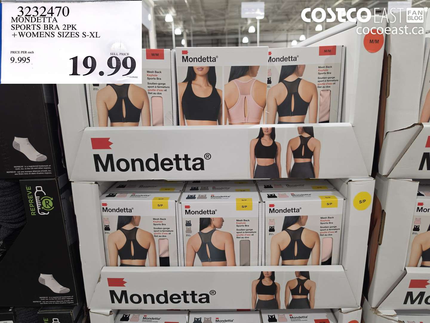 3232470 MONDETTA SPORTS BRA 2PK WOMENS SIZES S-XL $19.99