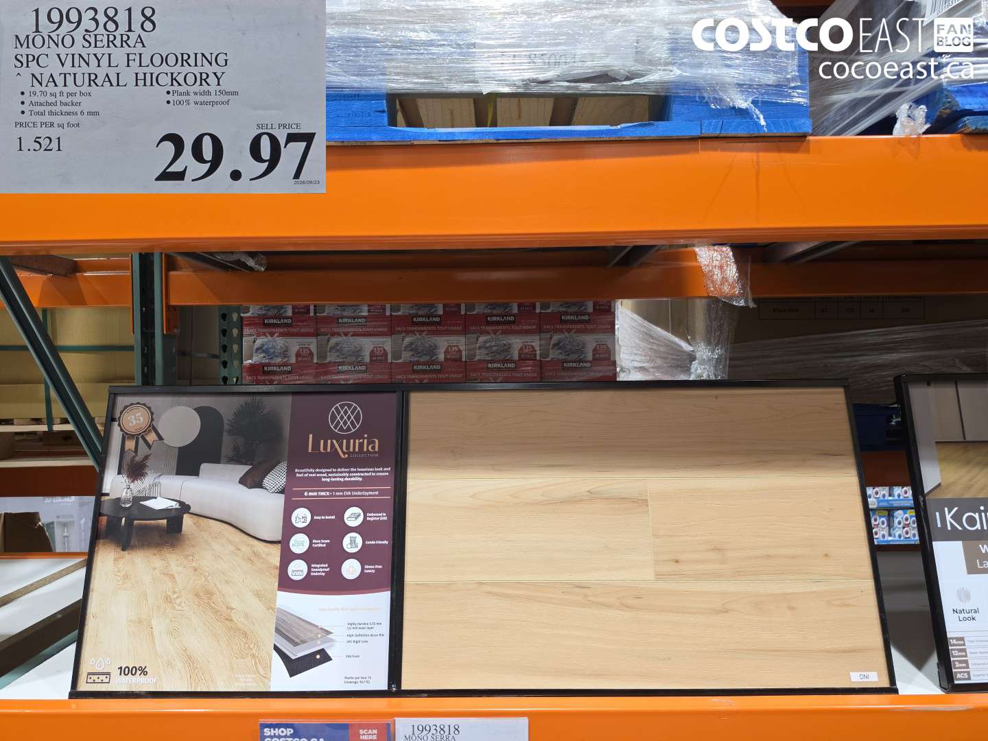1993818 MONO SERRA SPC VINYL FLOORING NATURAL HICKORY $29.97