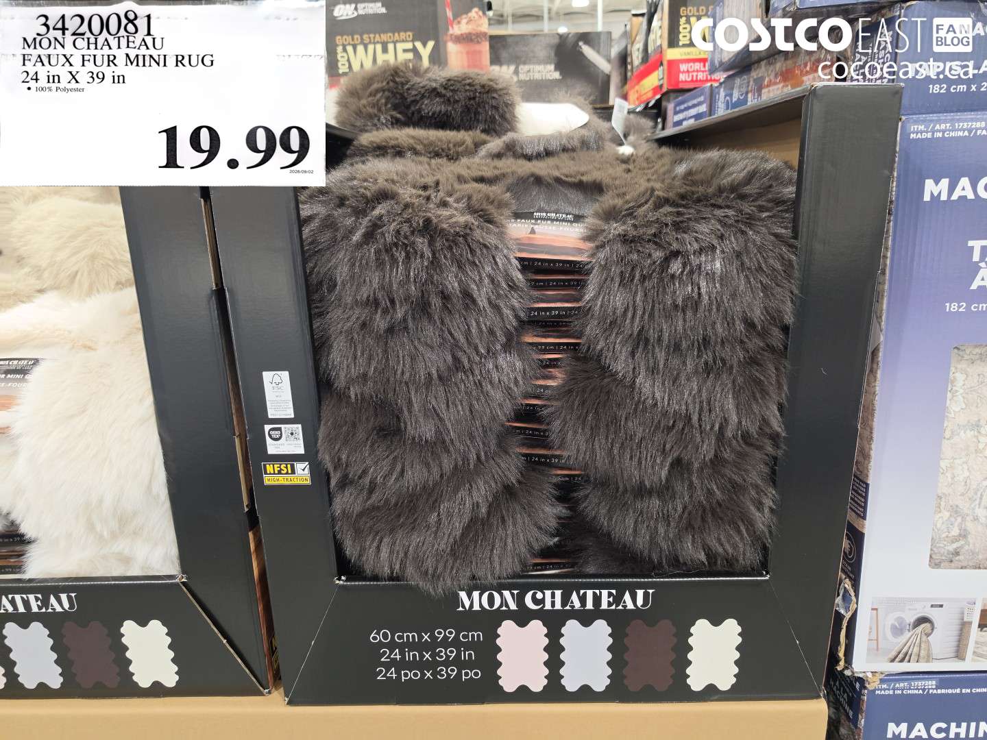 3420081 MON CHATEAU FAUX FUR MINI RUG 24 IN X 39 IN $19.99