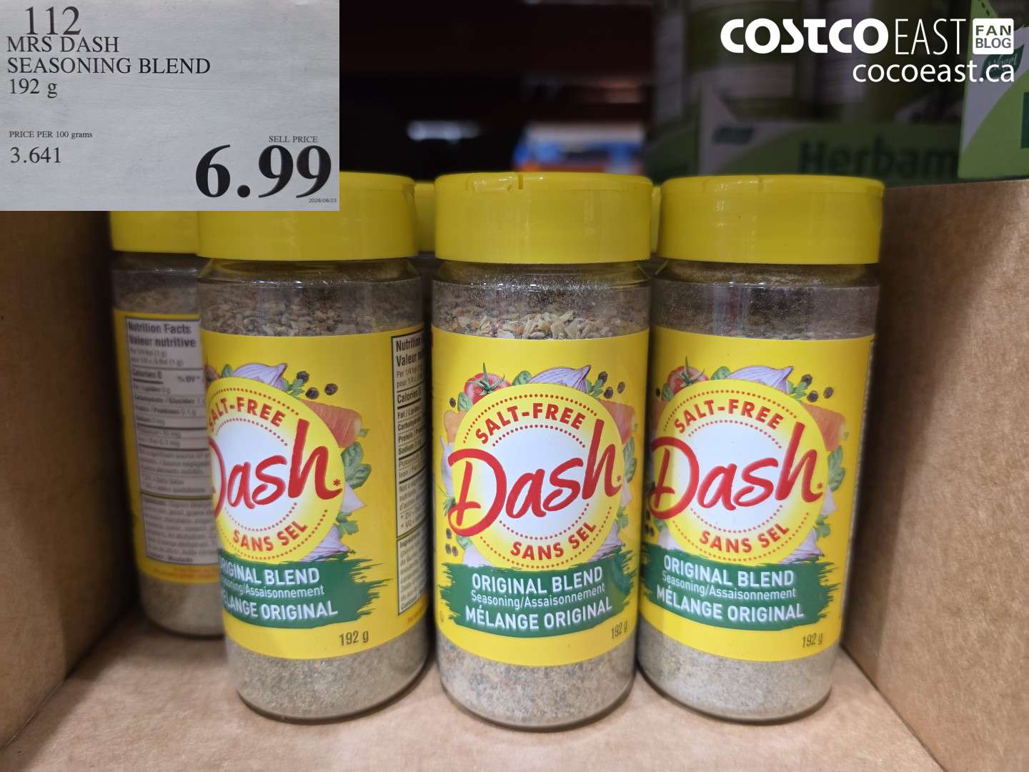 112 MRS DASH SEASONING BLEND 192 G $6.99