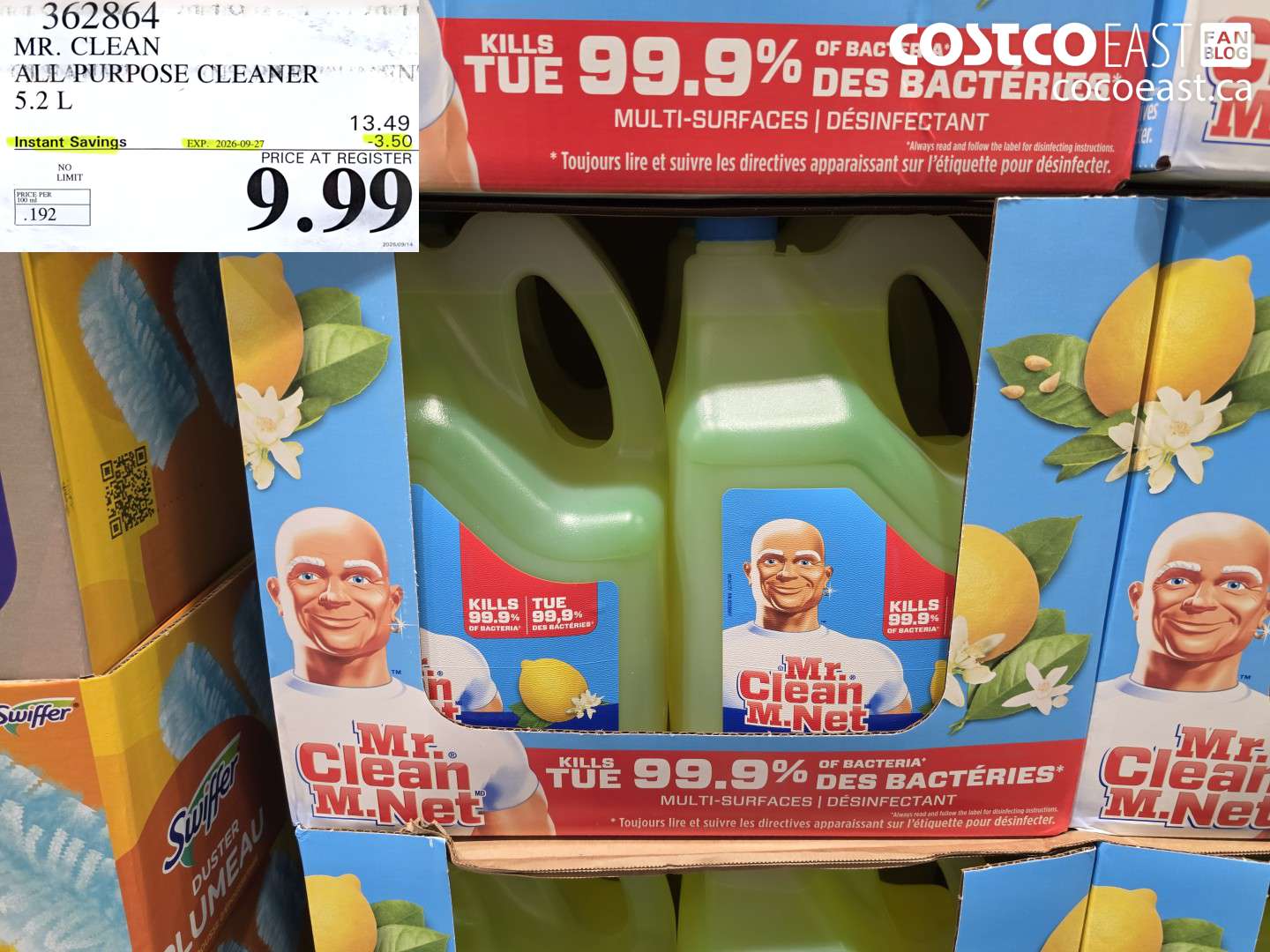 362864 MR. CLEAN ALL PURPOSE CLEANER 5.2 L ($3.50 INSTANT SAVINGS EXPIRES ON 2026-09-27) $9.99