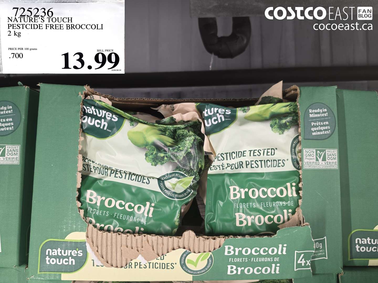 725236 NATURE'S TOUCH PESTICIDE FREE BROCCOLI 2 KG $13.99