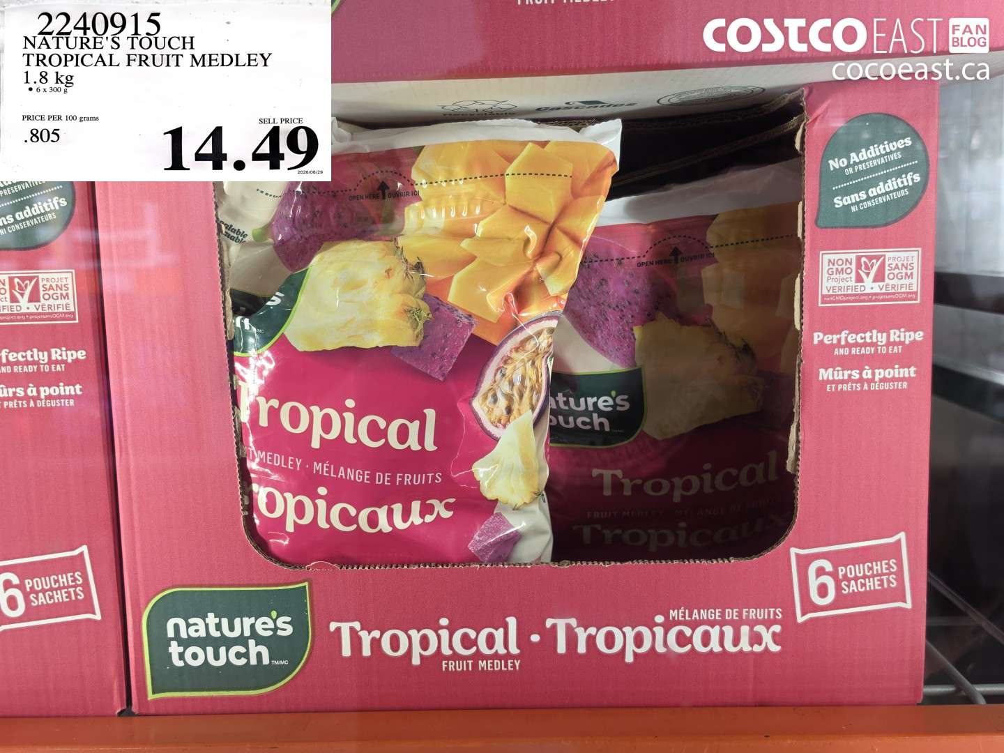 2240915 NATURE'S TOUCH TROPICAL FRUIT MEDLEY 1.8 KG $14.49