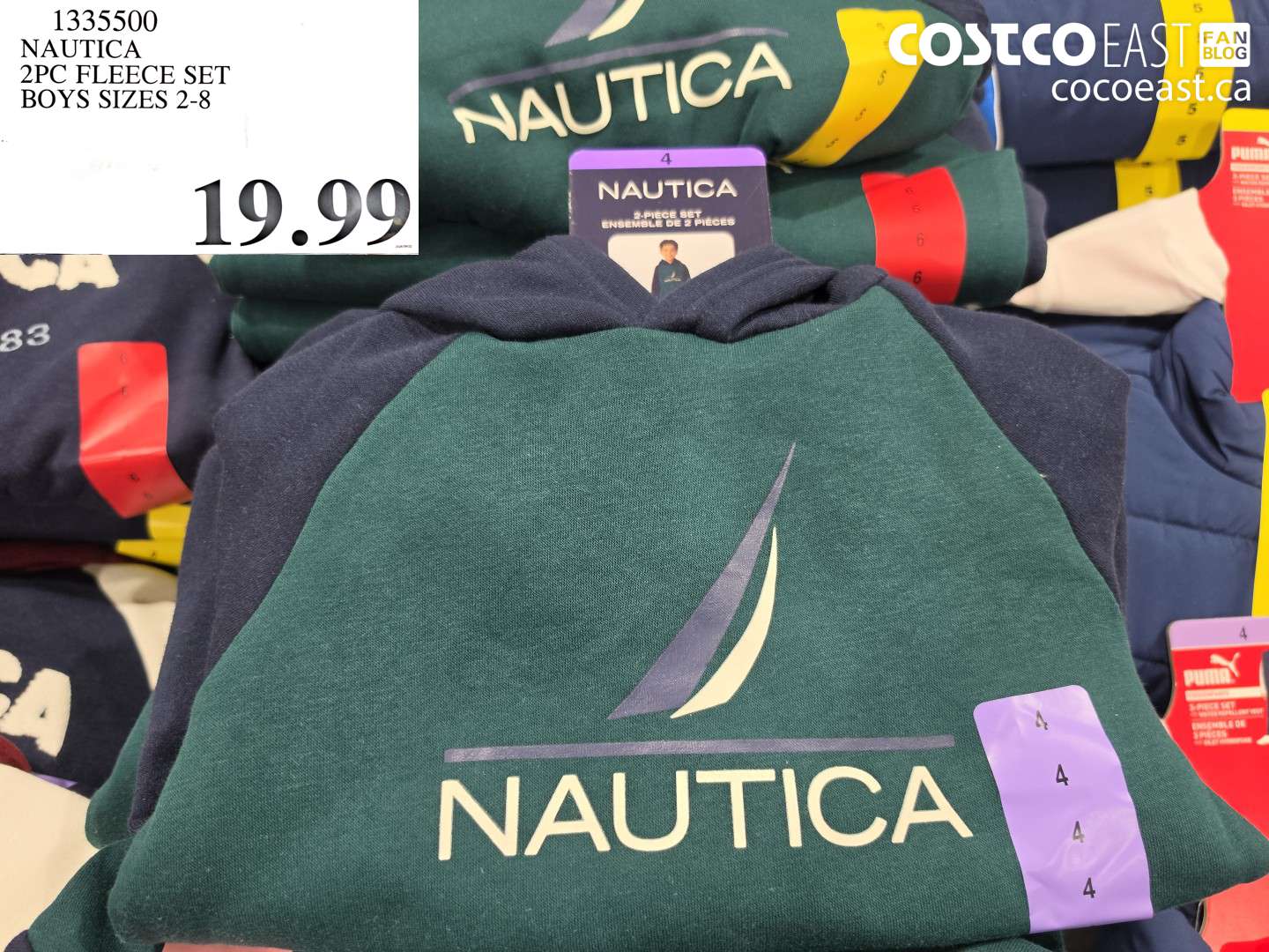 1335500 NAUTICA 2PC FLEECE SET BOYS SIZES 2-8 $19.99