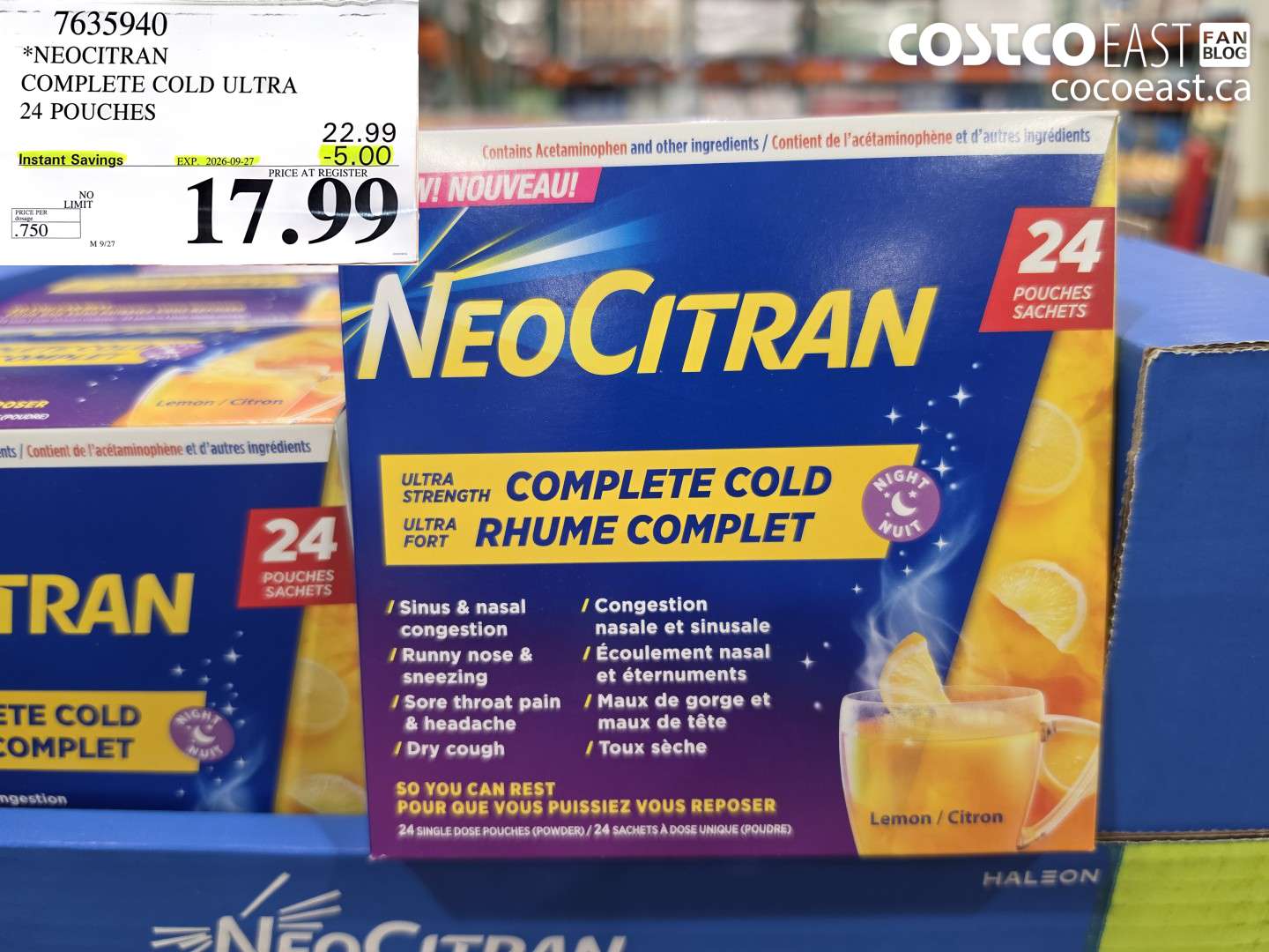 7635940 NEOCITRAN COMPLETE COLD ULTRA 24 POUCHES ($5.00 INSTANT SAVINGS EXPIRES ON 2026-09-27) $17.99