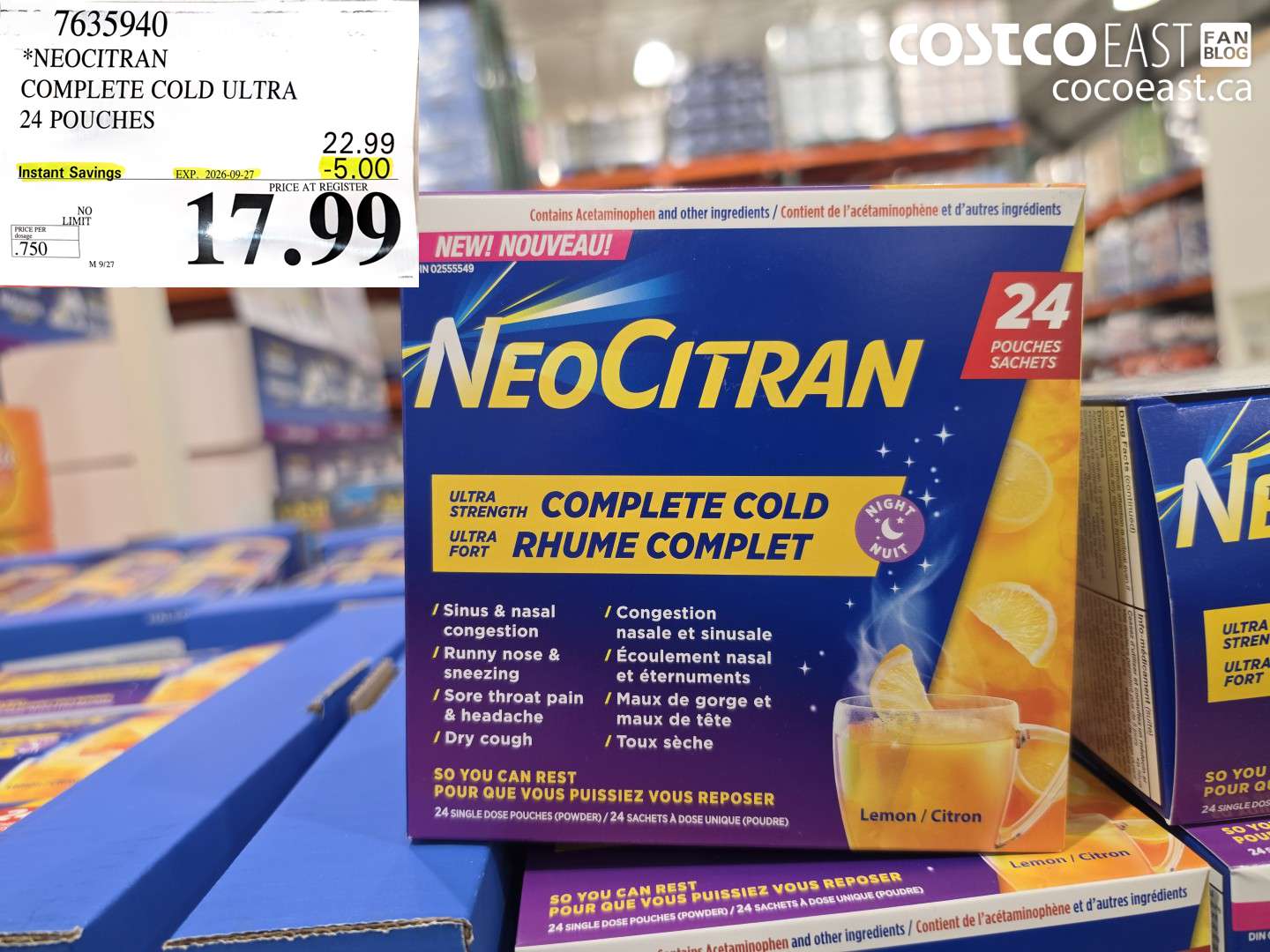 7635940 NEOCITRAN COMPLETE COLD ULTRA 24 POUCHES ($5.00 INSTANT SAVINGS EXPIRES ON 2026-09-27) $17.99