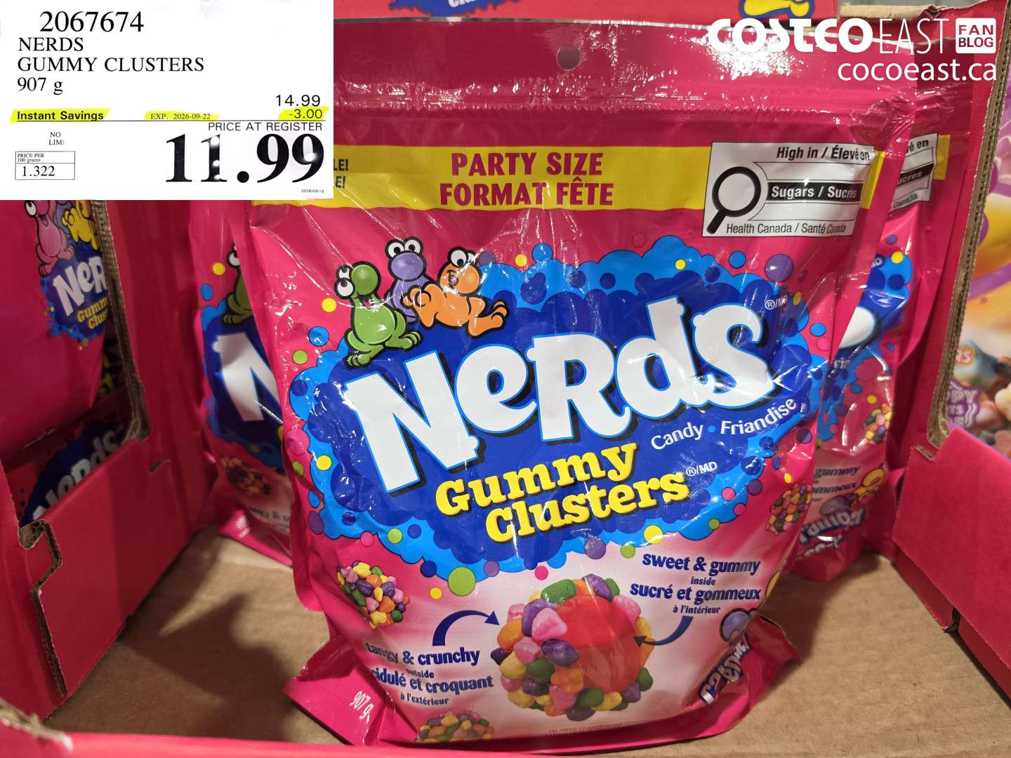 2067674 NERDS GUMMY CLUSTERS 907 G ($3.00 INSTANT SAVINGS EXPIRES ON 2026-09-22) $11.99