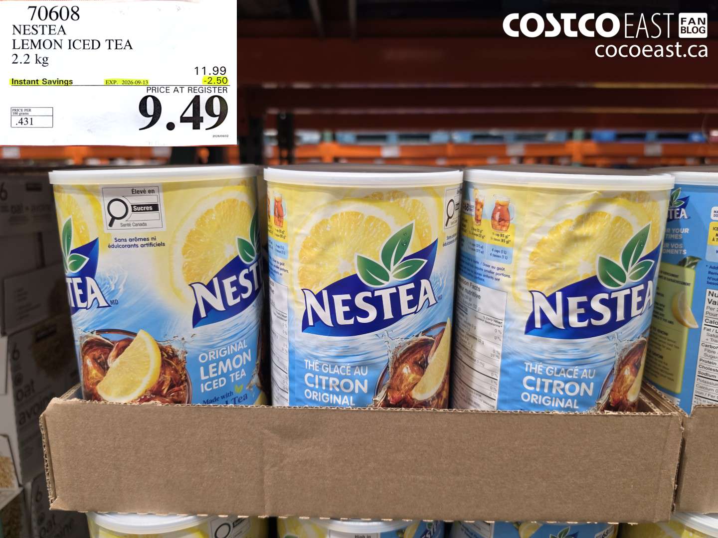 70608 NESTEA LEMON ICED TEA 2.2 KG ($2.50 INSTANT SAVINGS EXPIRES ON 2026-09-13) $9.49