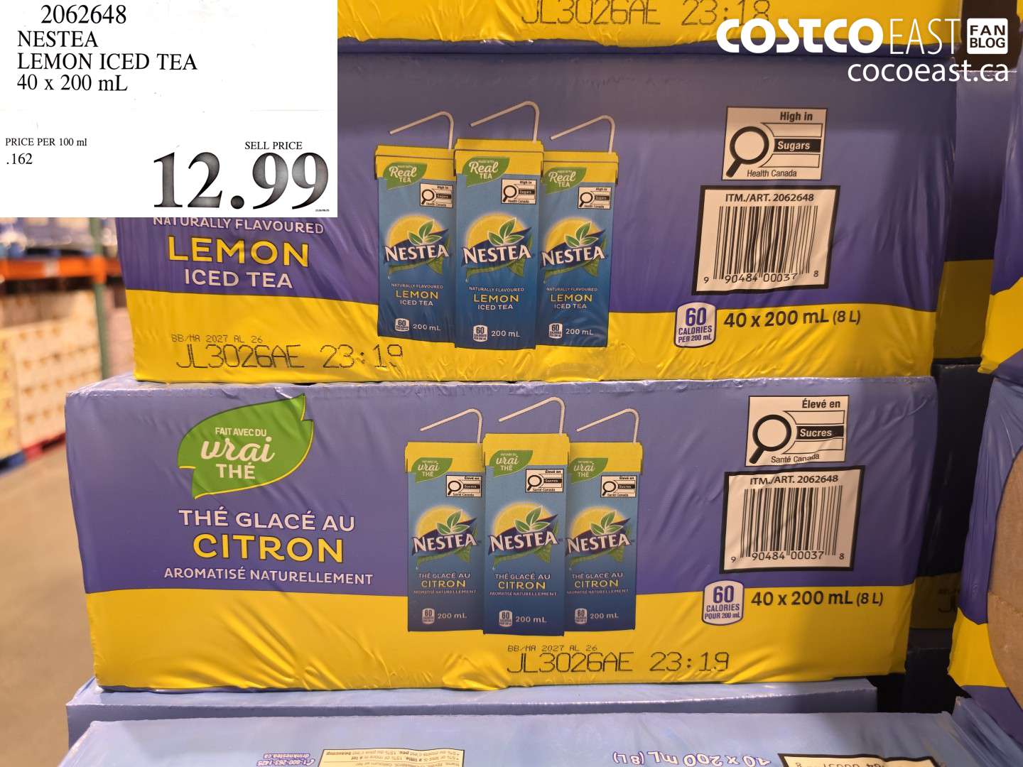 2062648 NESTEA LEMON ICED TEA 40 X 200 ML $12.99