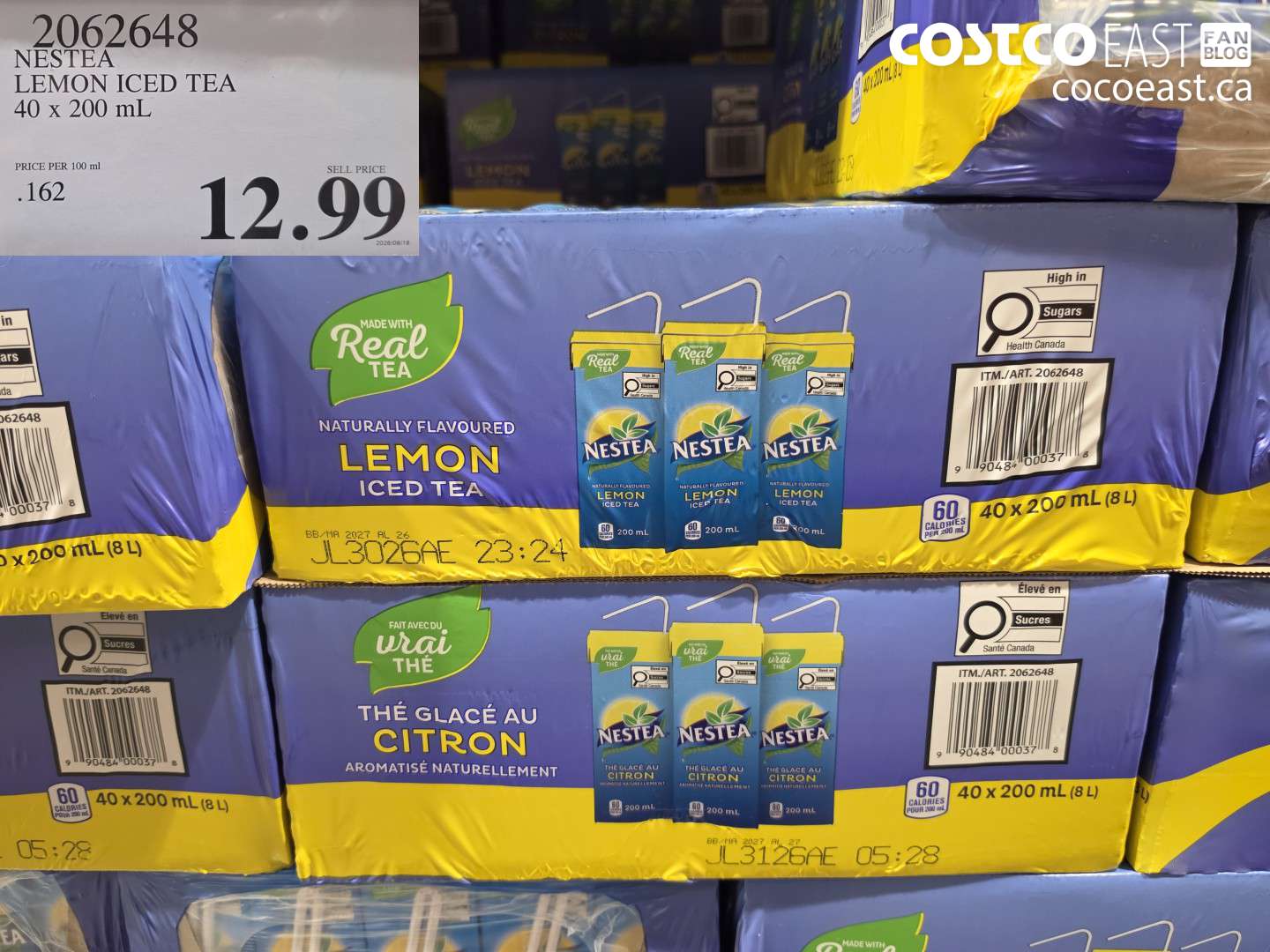 2062648 NESTEA LEMON ICED TEA 40 X 200 ML $12.99