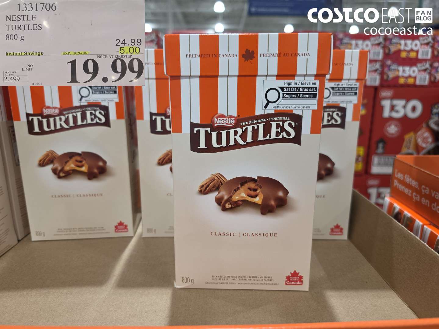 1331706 NESTLE TURTLES 800 G ($5.00 INSTANT SAVINGS EXPIRES ON 2026-10-11) $19.99
