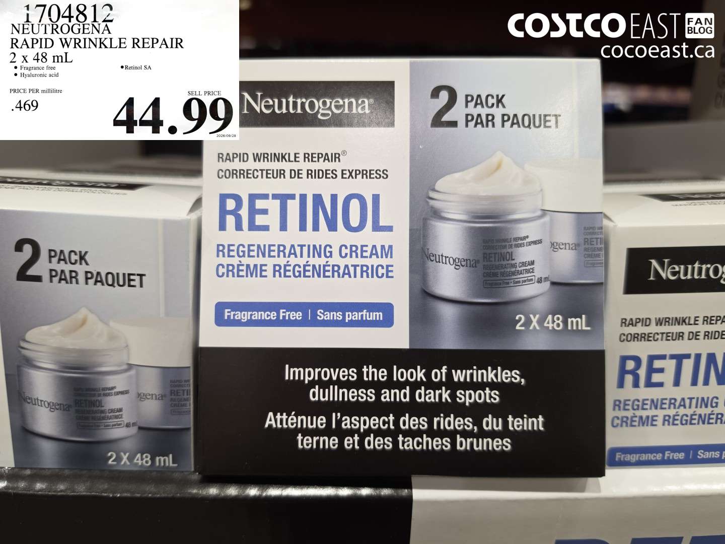 1704812 NEUTROGENA RAPID WRINKLE REPAIR 2 X 48 ML $44.99