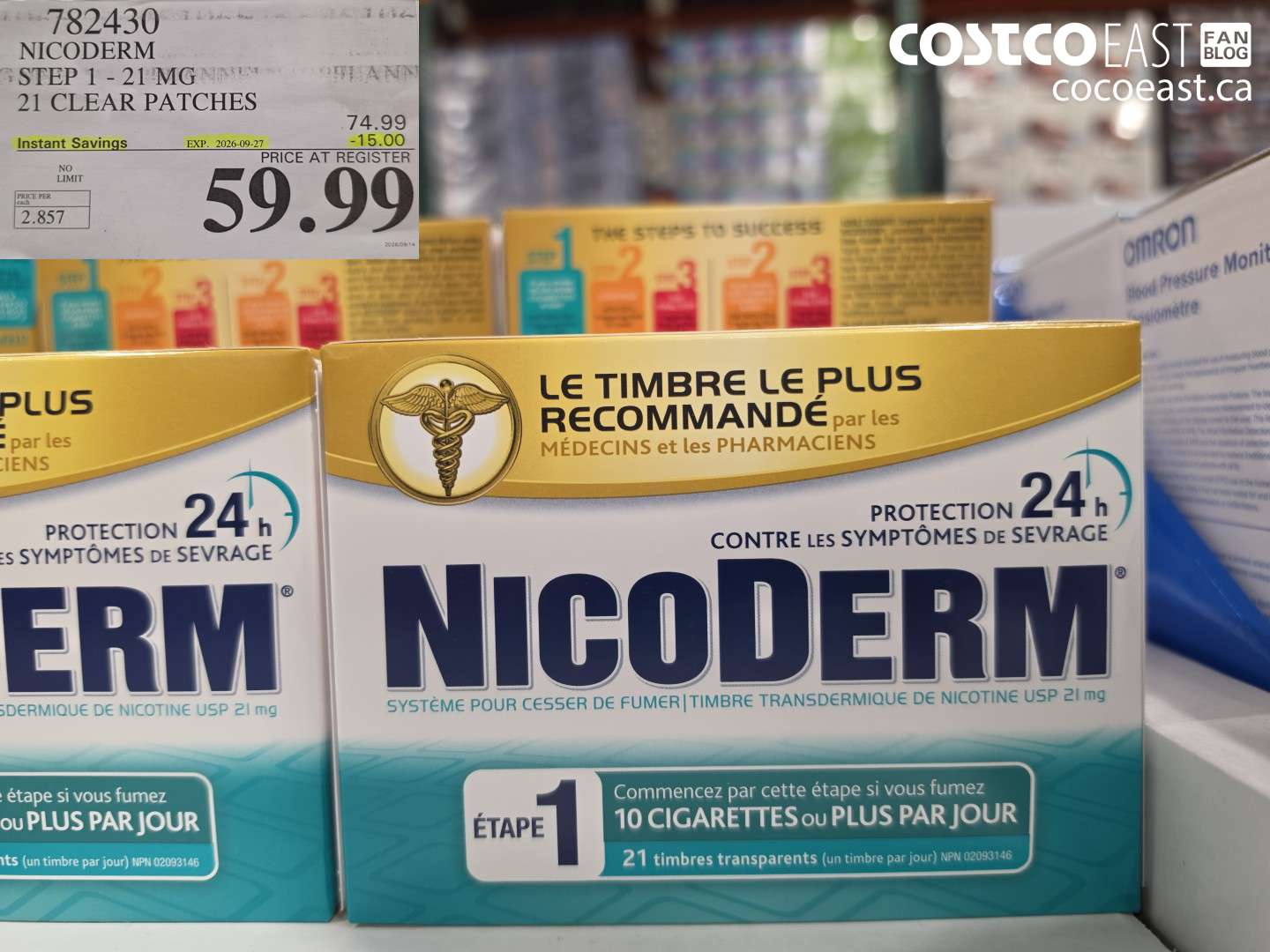 782430 NICODERM STEP 1 - 21 MG 21 CLEAR PATCHES ($15.00 INSTANT SAVINGS EXPIRES ON 2026-09-27) $59.99