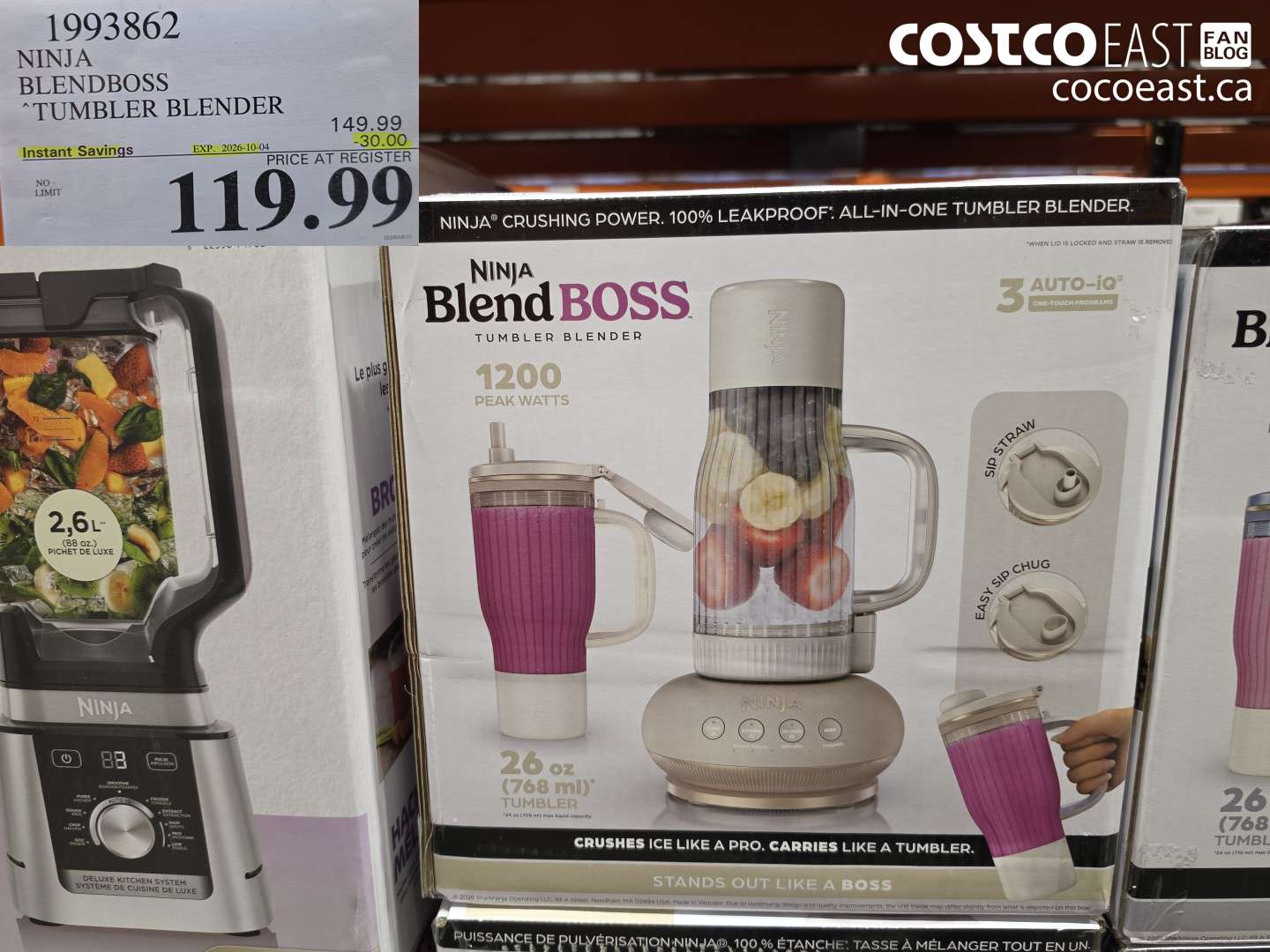 1993862 NINJA BLENDBOSS TUMBLER BLENDER ($30.00 INSTANT SAVINGS EXPIRES ON 2026-10-04) $119.99