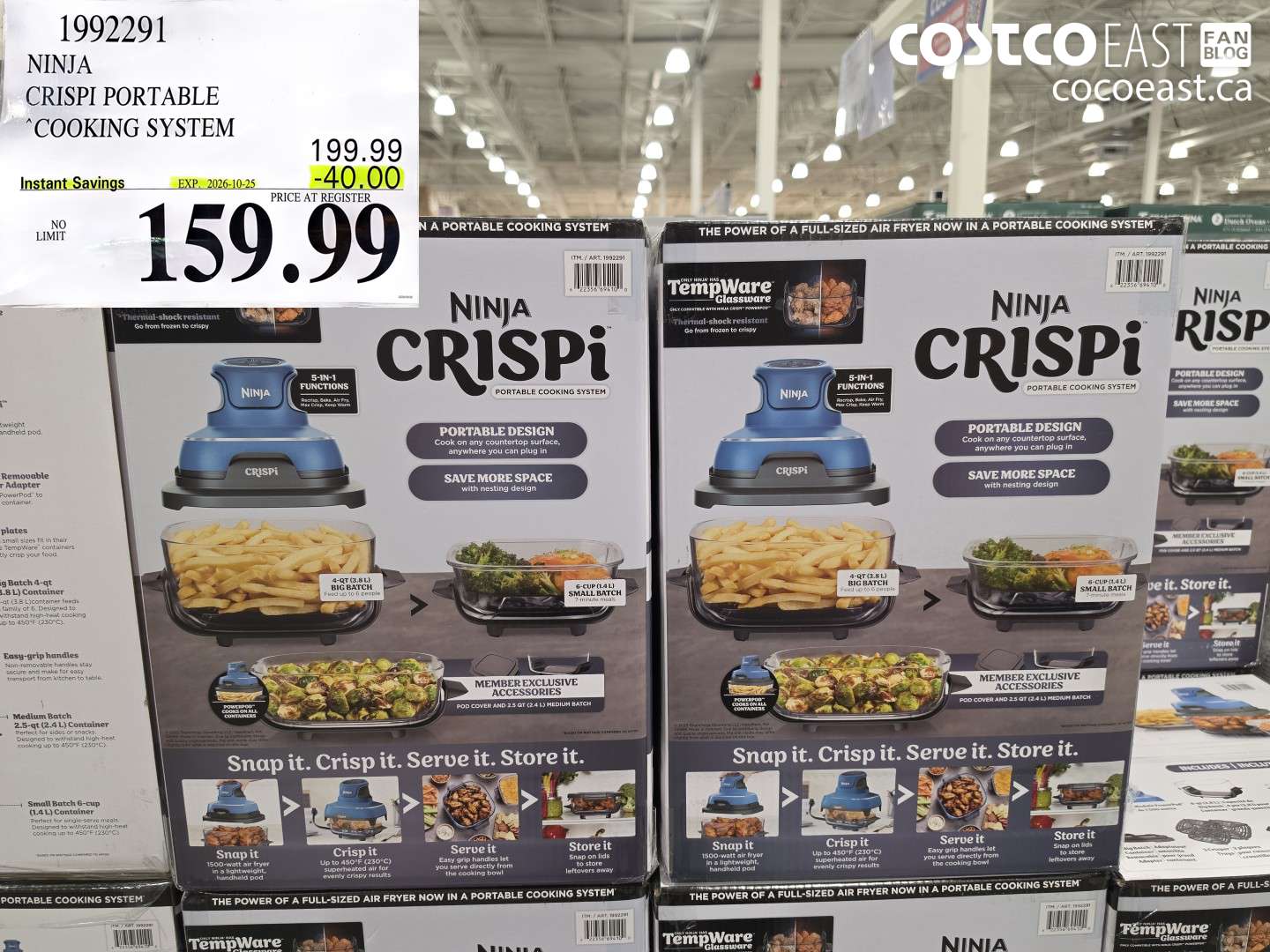 1992291 NINJA CRISPI PORTABLE COOKING SYSTEM ($40.00 INSTANT SAVINGS EXPIRES ON 2026-10-25) $159.99