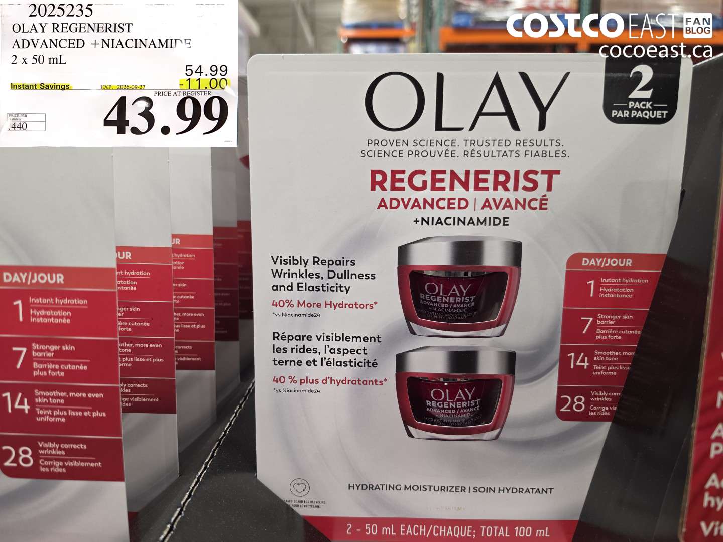 2025235 OLAY REGENERIST ADVANCED + NIACINAMIDE 2 X 50 ML ($11.00 INSTANT SAVINGS EXPIRES ON 2026-09-27) $43.99